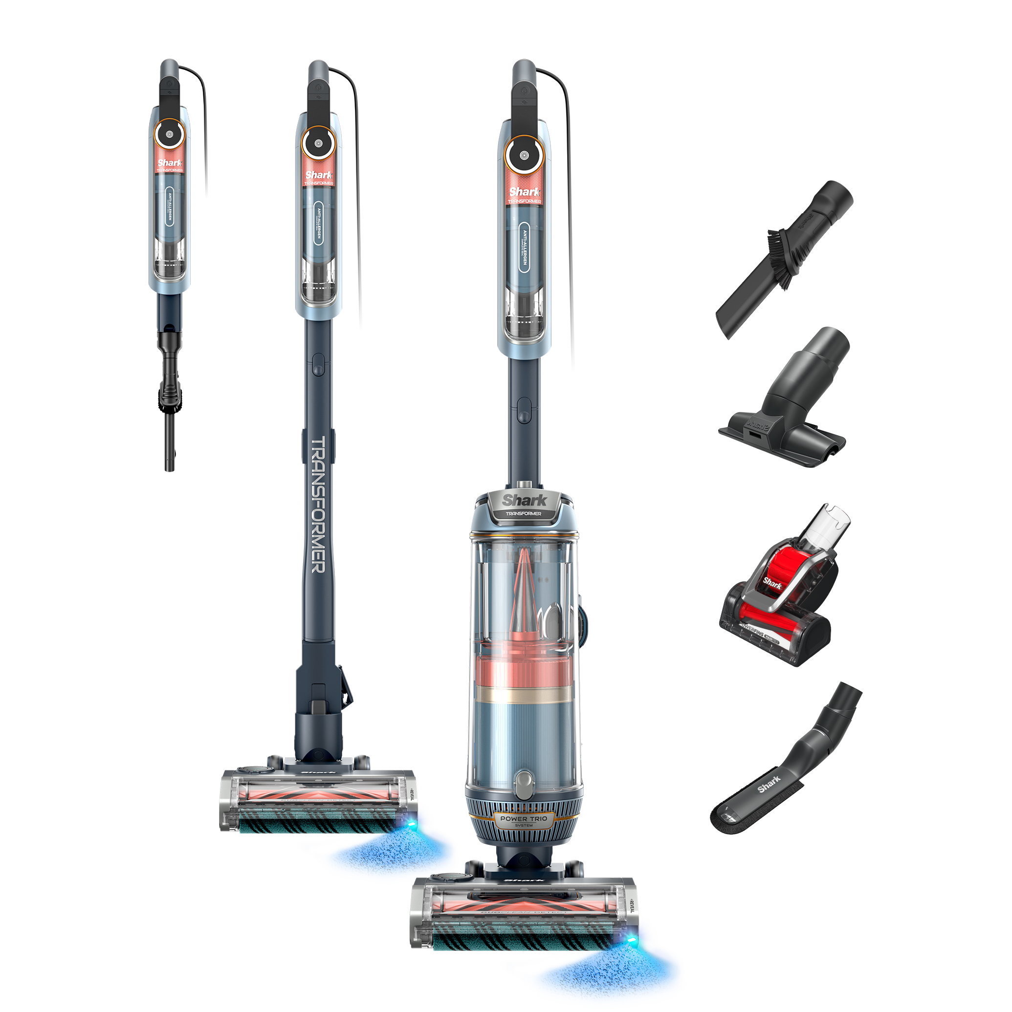 Shark Powerdetect Transformer Powertrio System Upright Vacuum With Detect and Reveal &amp;ndash; Chimera Blue