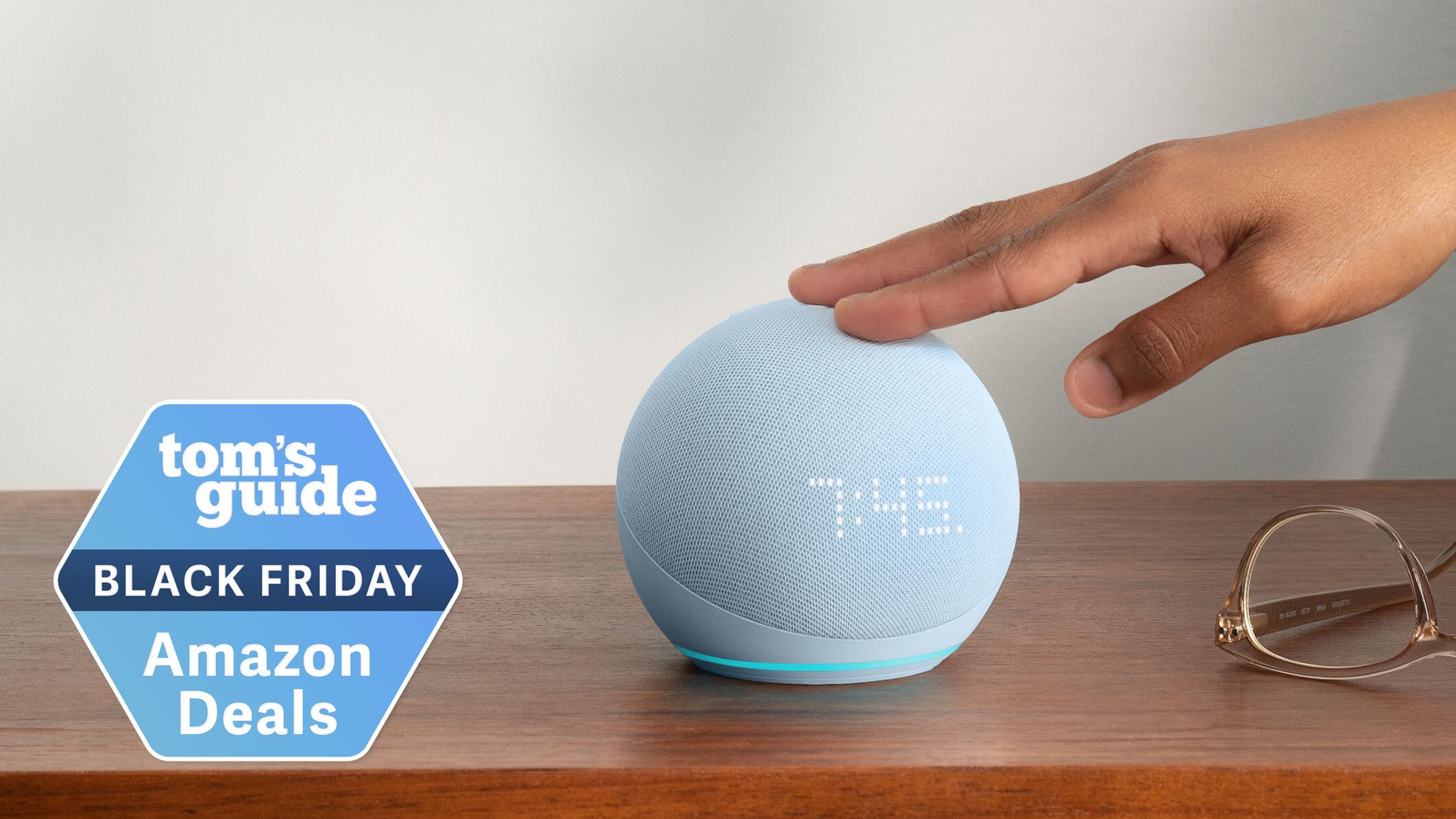 ほぼ新品　Echo Dot with Clock ブルー Echo Dot with clock (エコードットウィズクロック) 第5世代 Amazon