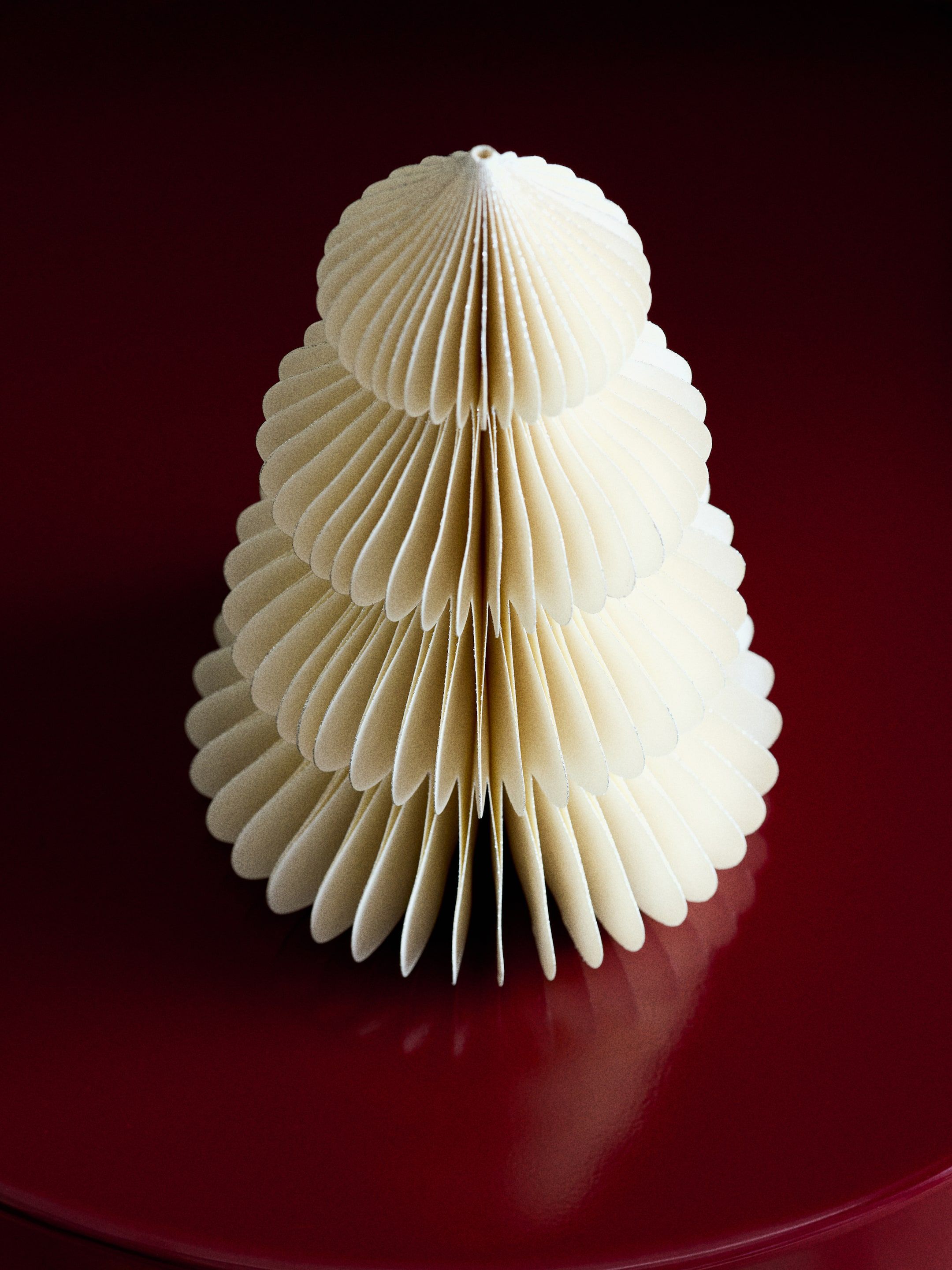 Small Paper Fir Tree Decoration - Light Beige