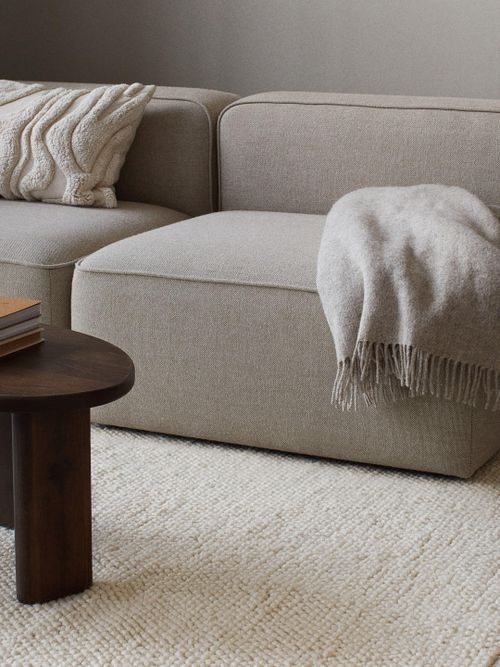 Large Textured Weave Wool-Blend Rug