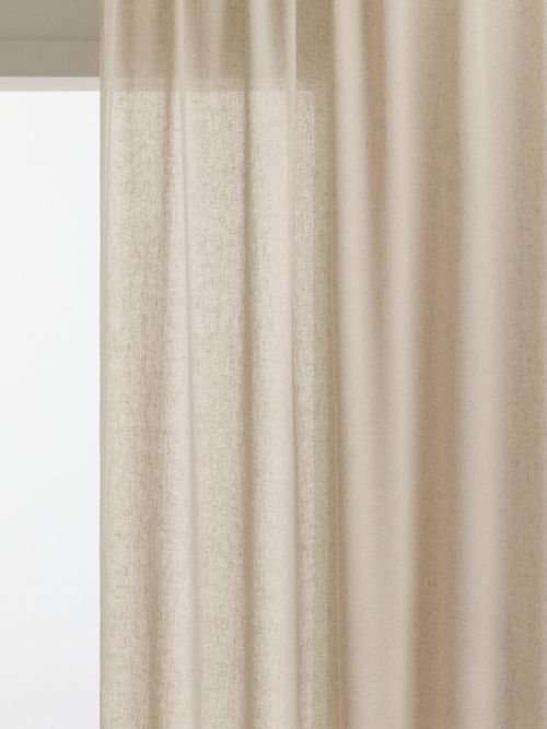 2-Pack Long Linen-Blend Curtain Lengths - White