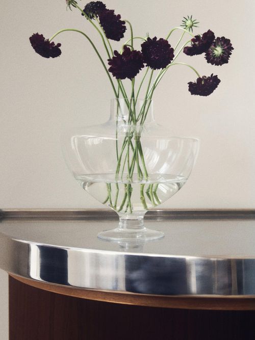 Large Footed Glass Vase