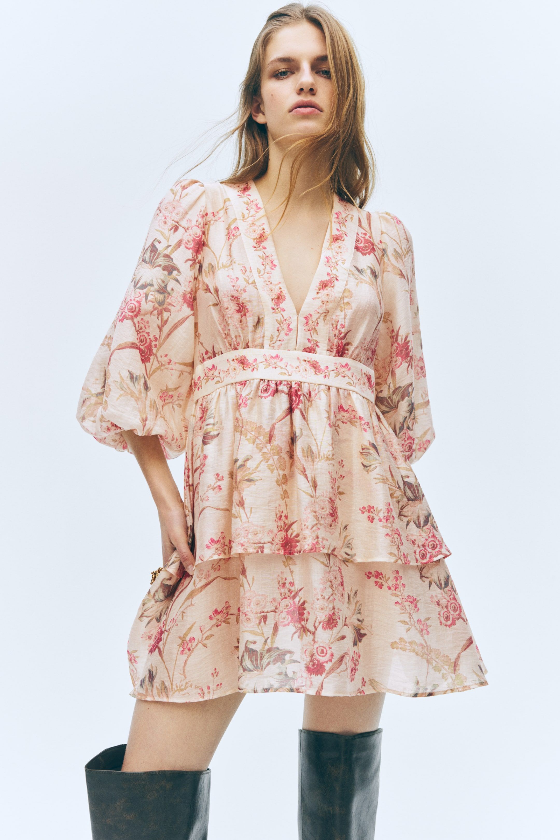 Linen-Blend Dress