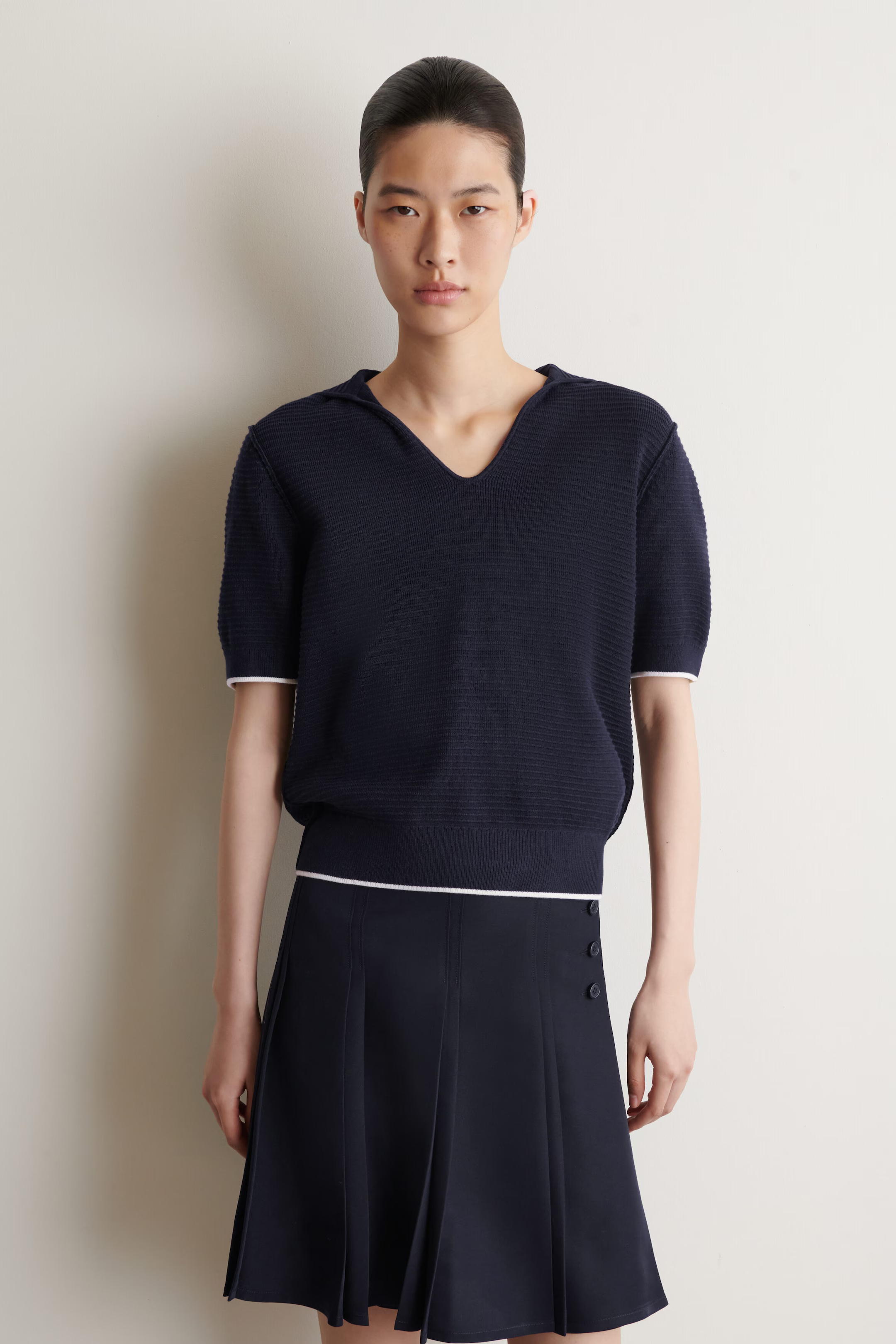 Cos, Sailor-Collar Knitted Top