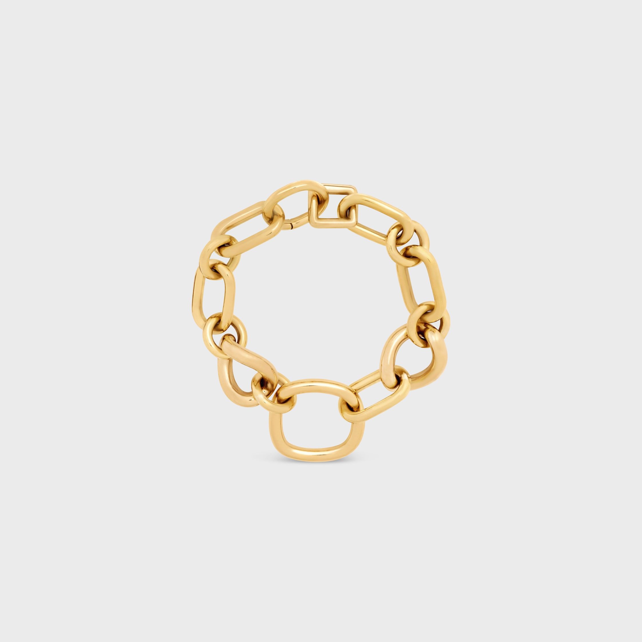 Celine Charms Modern Thin Gourmette in Brass With Gold Finish