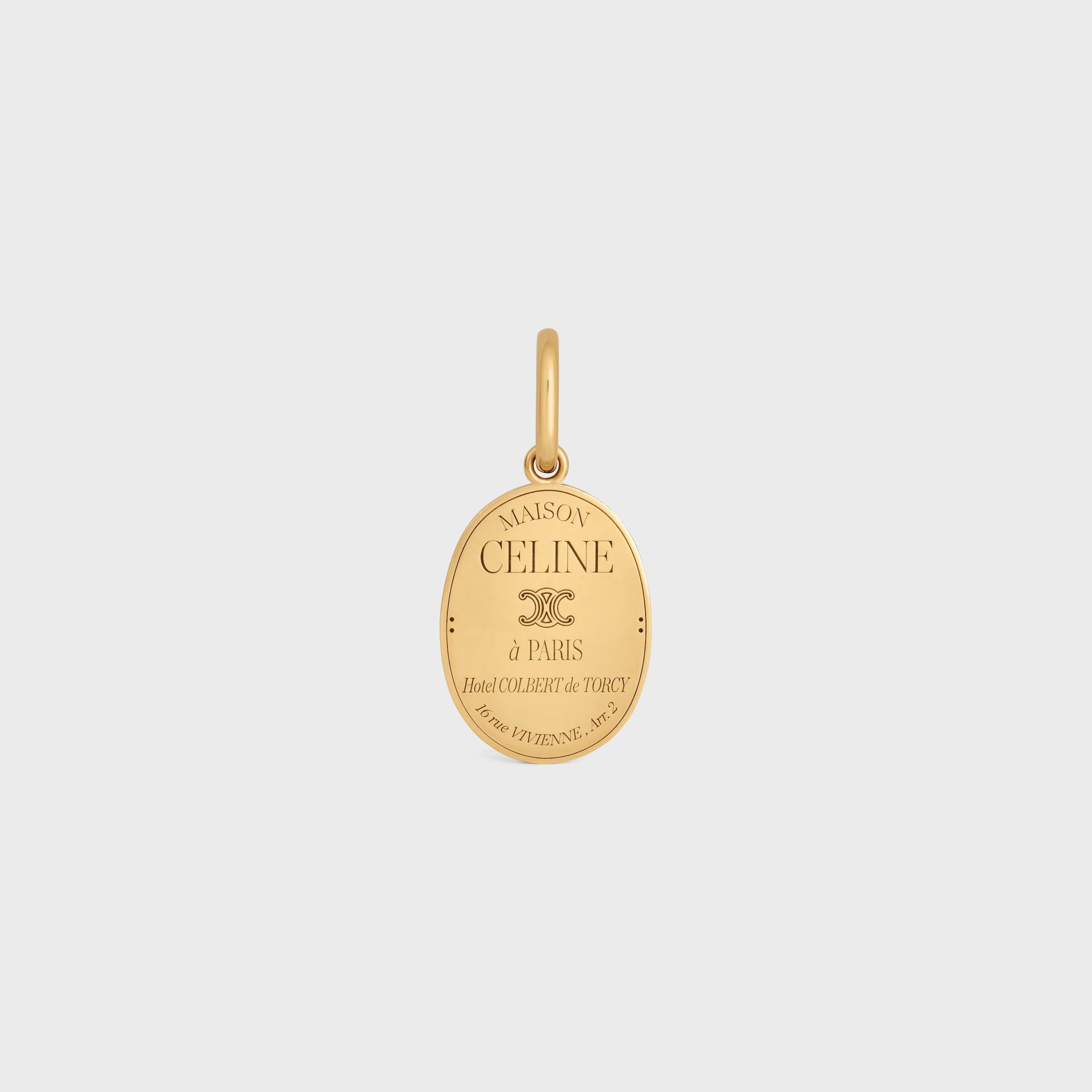 Celine Charms Maison Celine Medal in Brass With Gold Finish