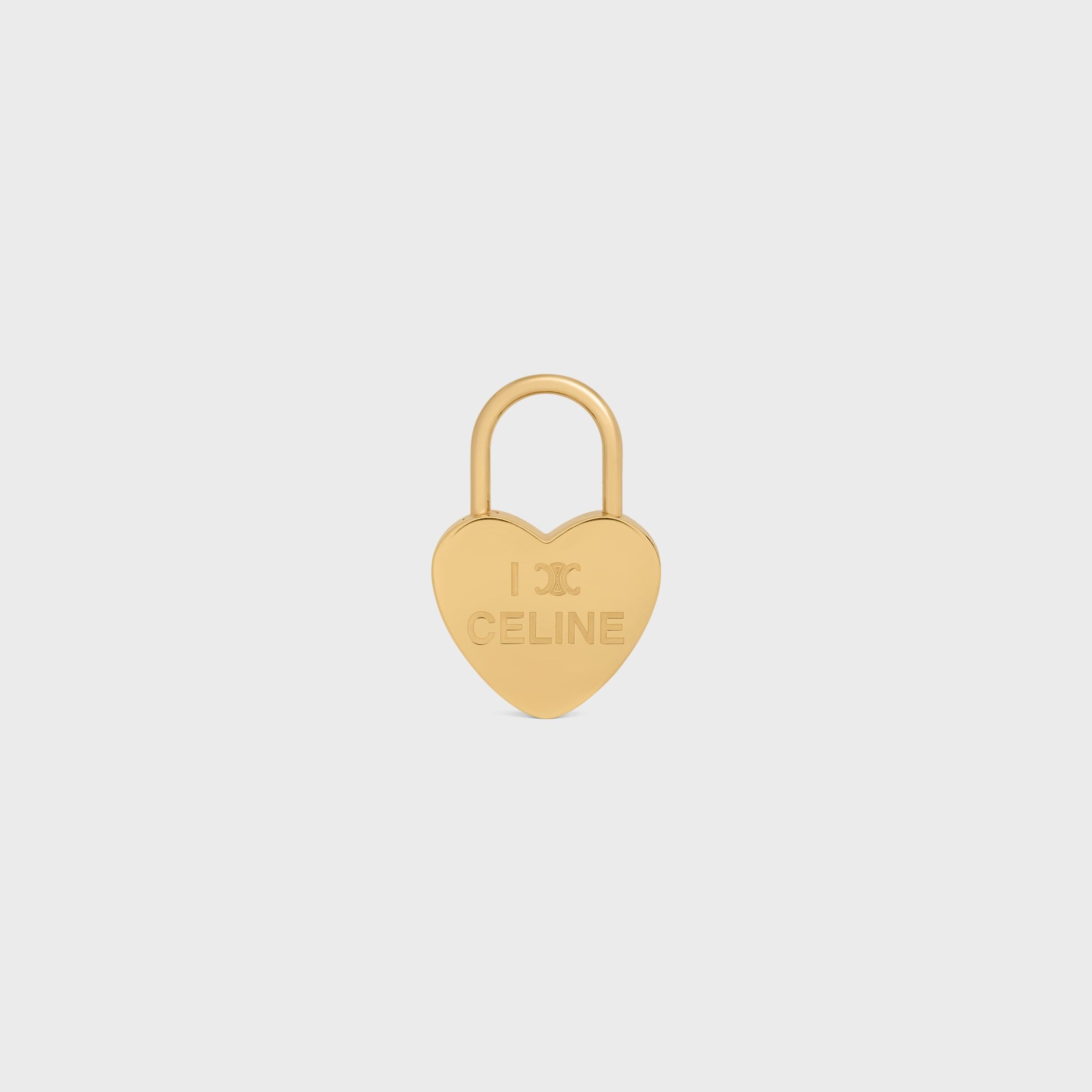 Celine Charms Heart Padlock in Brass With Gold Finish