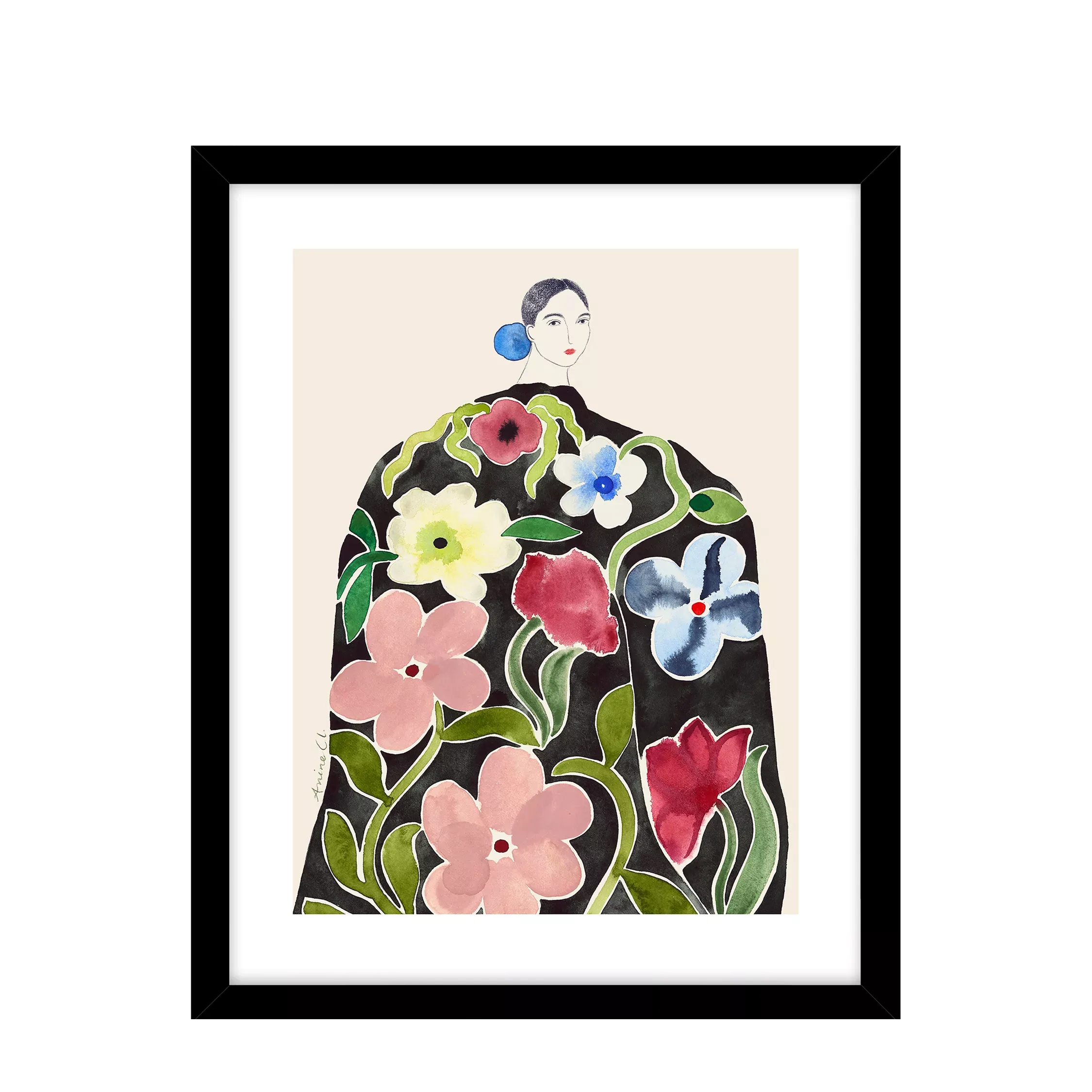 John Lewis La Poire 'rose Coat' Framed Print &amp;amp; Mount, Pink/green