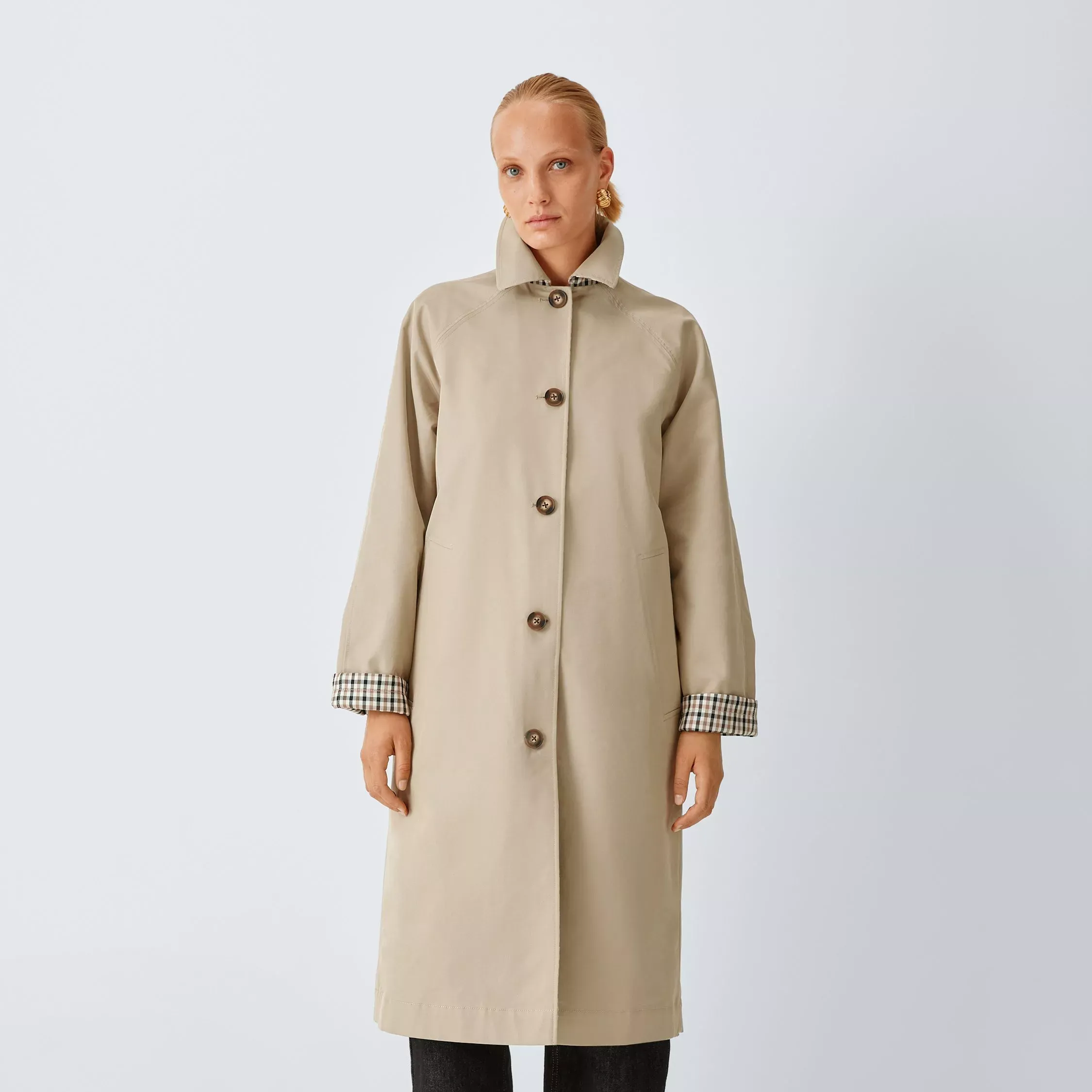 John Lewis Reversible Check Coat Mac, Multi