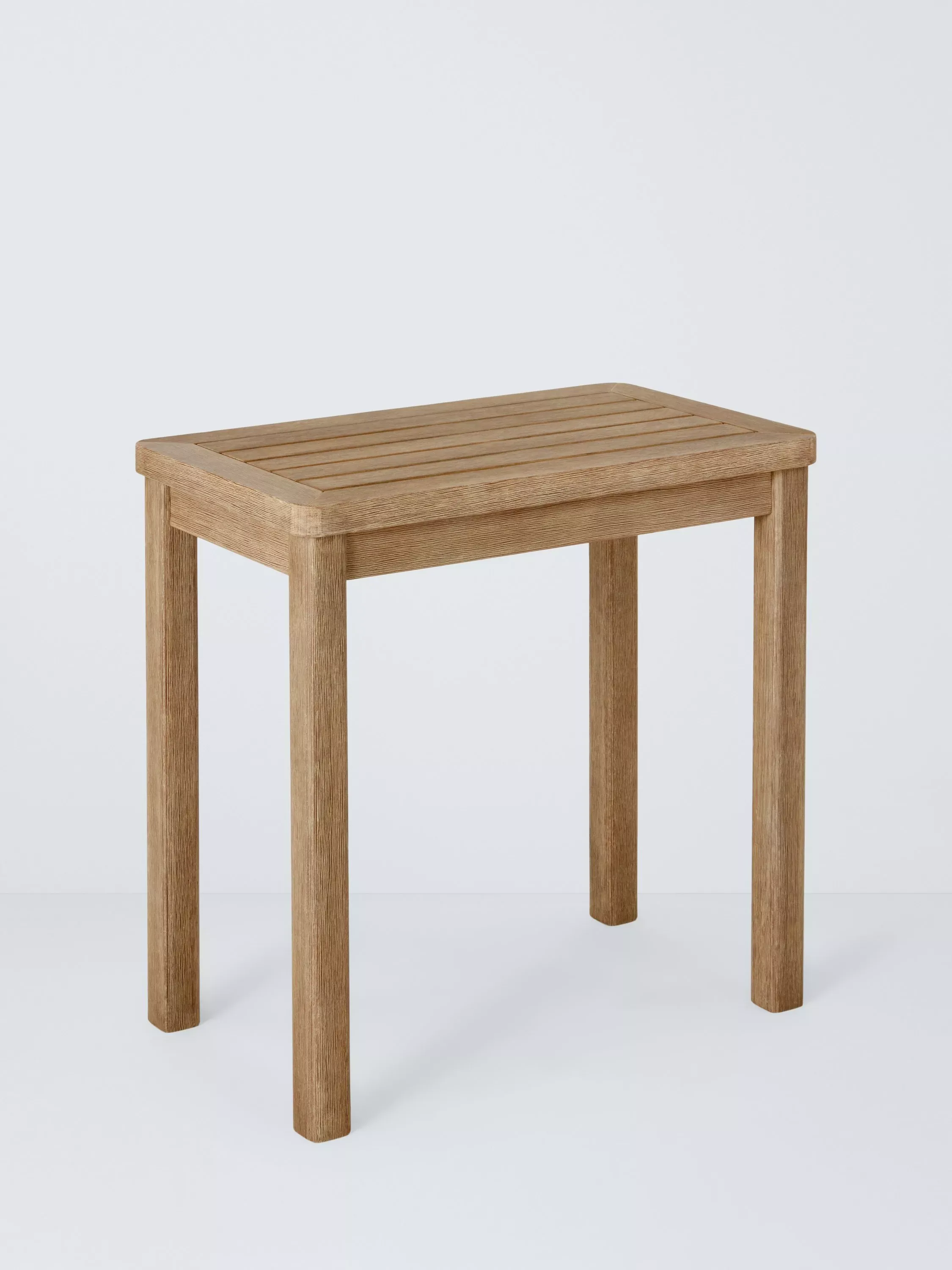 John Lewis Coast Eucalyptus Wood Garden Side Table, Brushed Wood