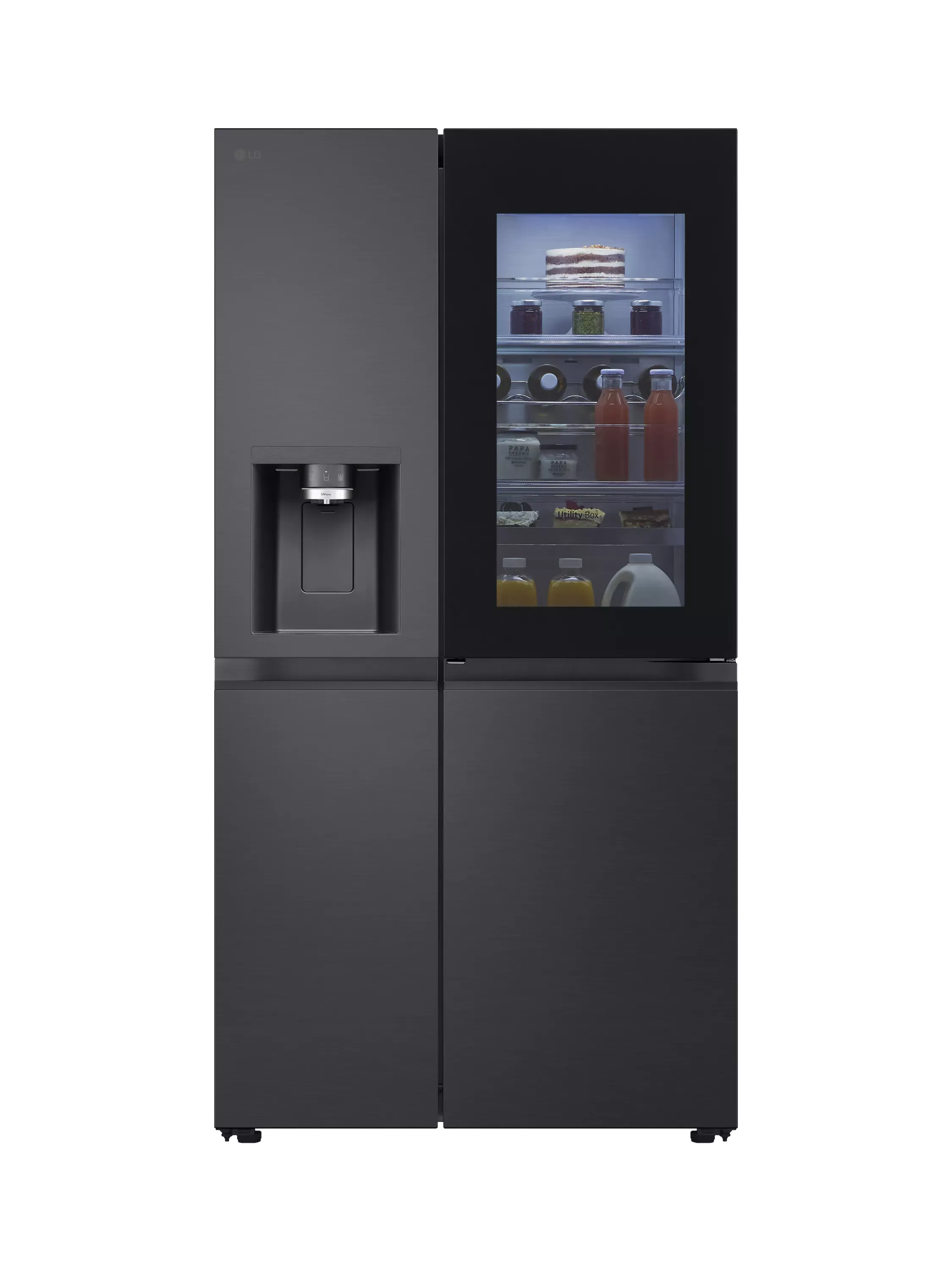 Lg Instaview Gsxe91bsad Freestanding 60/40 Non-Plumbed American Fridge Freezer, Silver, Silver