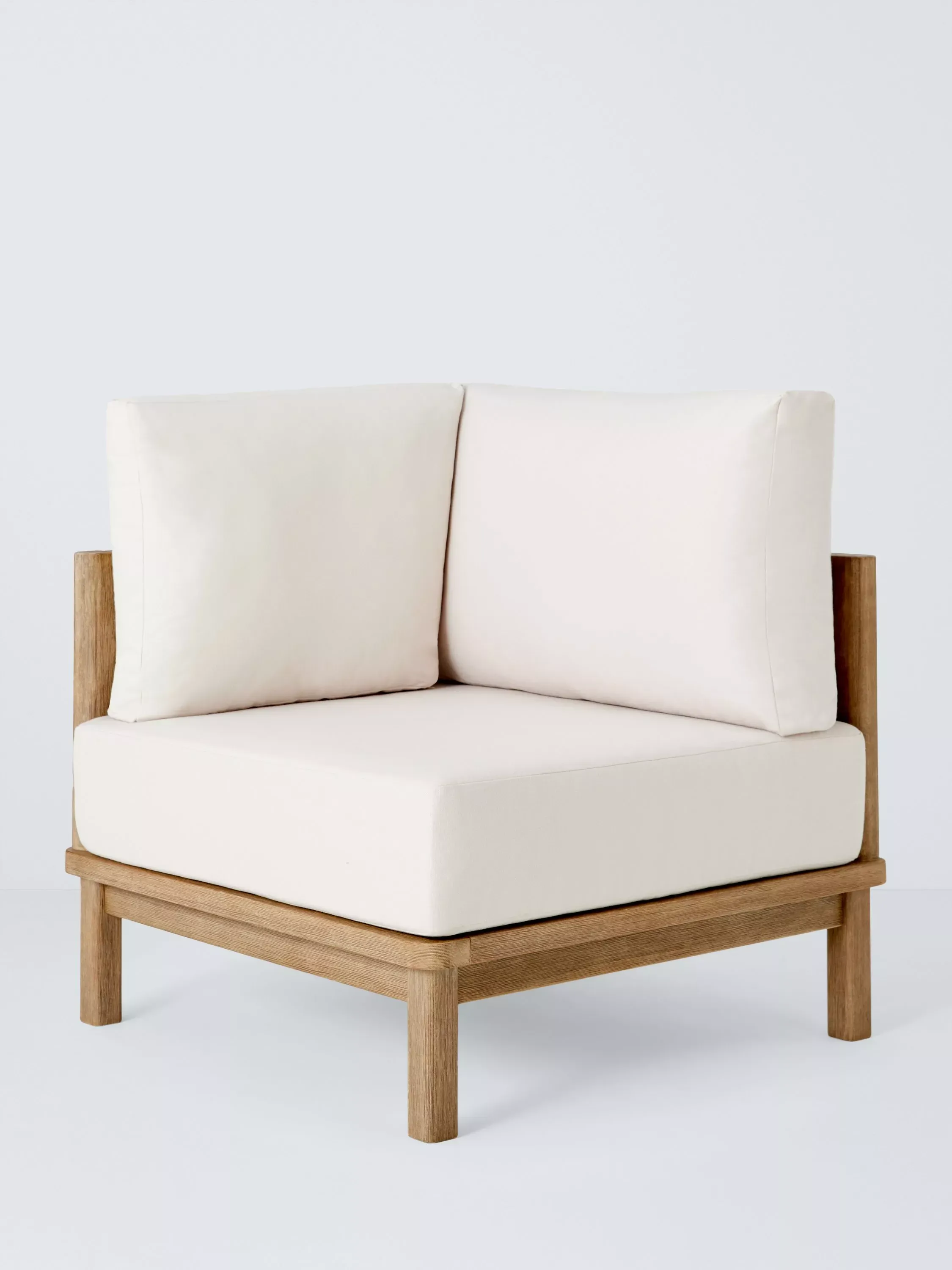 John Lewis Coast Eucalyptus Wood Garden Corner Unit Chair, Brushed Wood