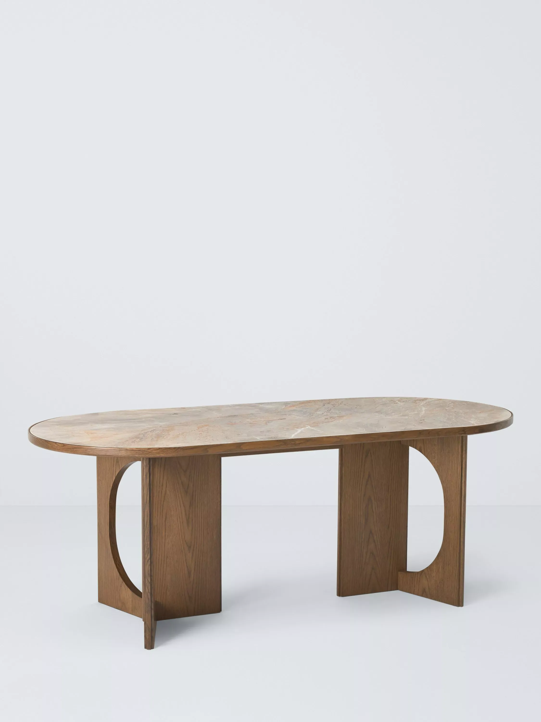 John Lewis Sculpt Dining Table, Walnut Finish Ceramic