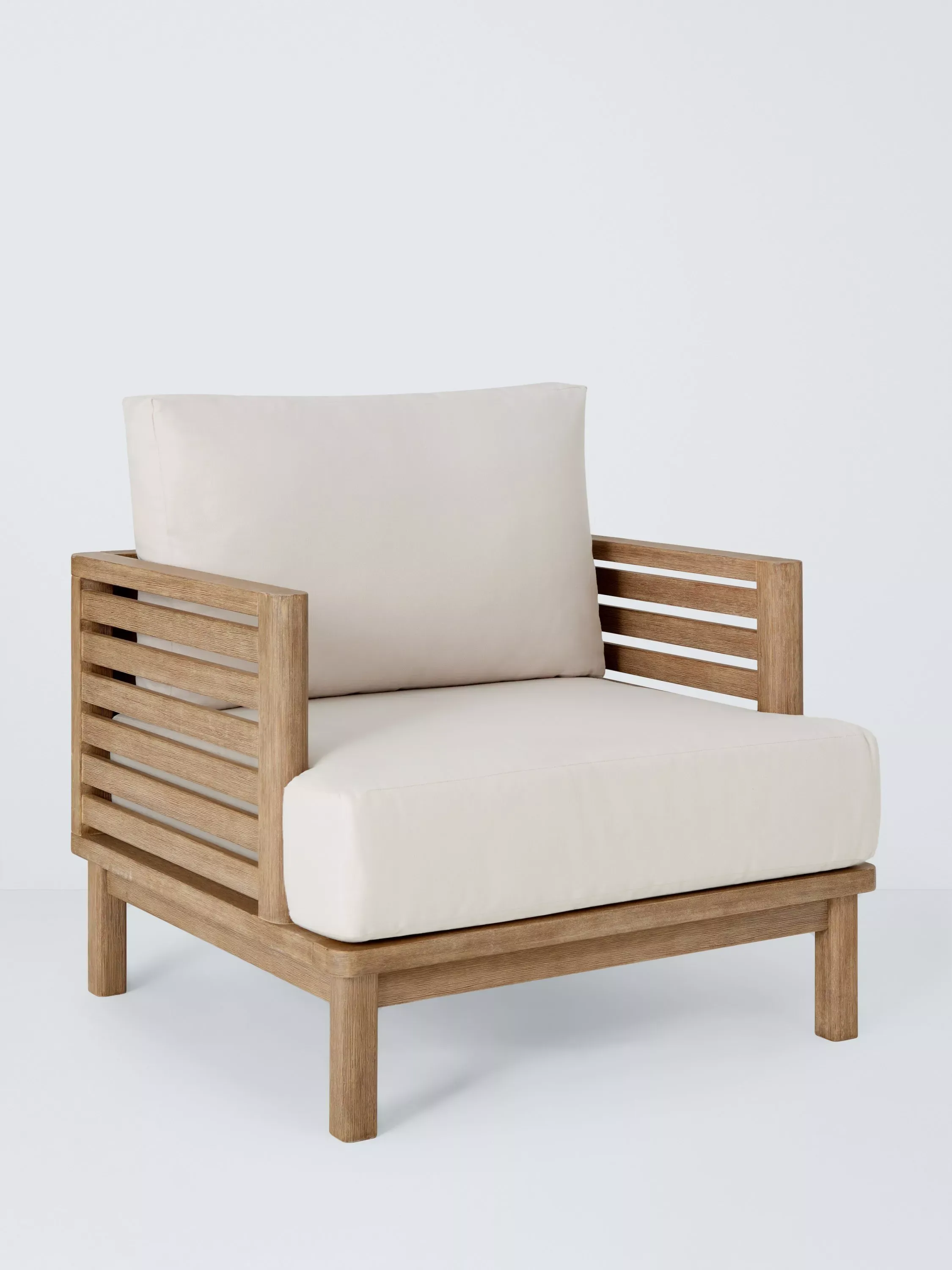 John Lewis Coast Eucalyptus Wood Garden Lounge Chair, Brushed Wood
