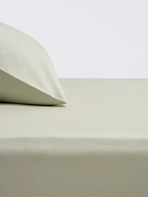 Crisp & Fresh Egyptian Cotton Percale 200 Thread Count Deep Fitted Sheet, Seafoam