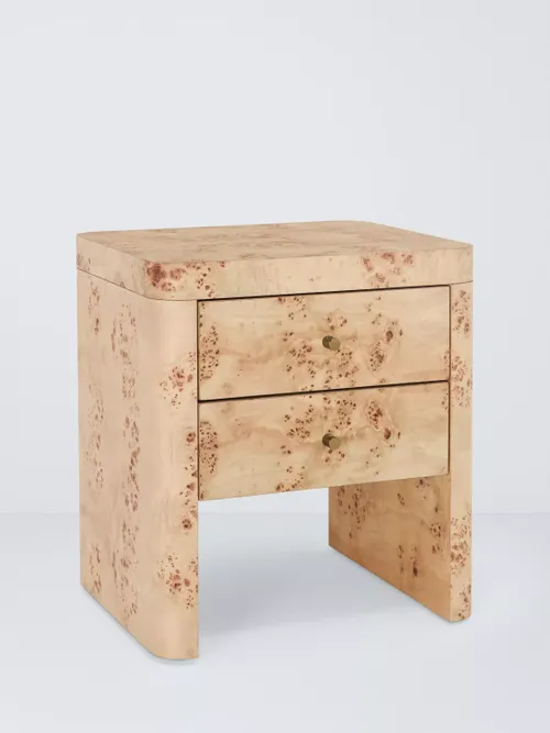 Burl 2 Drawer Bedside Table