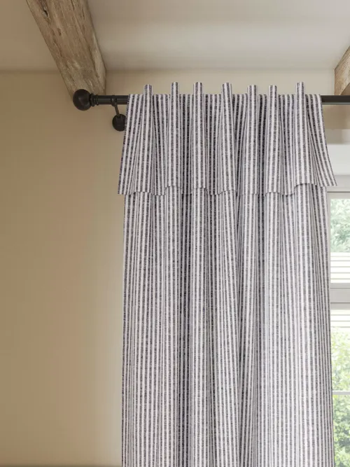 Woven Stripe Flop-Over Tab Top Voile Panel