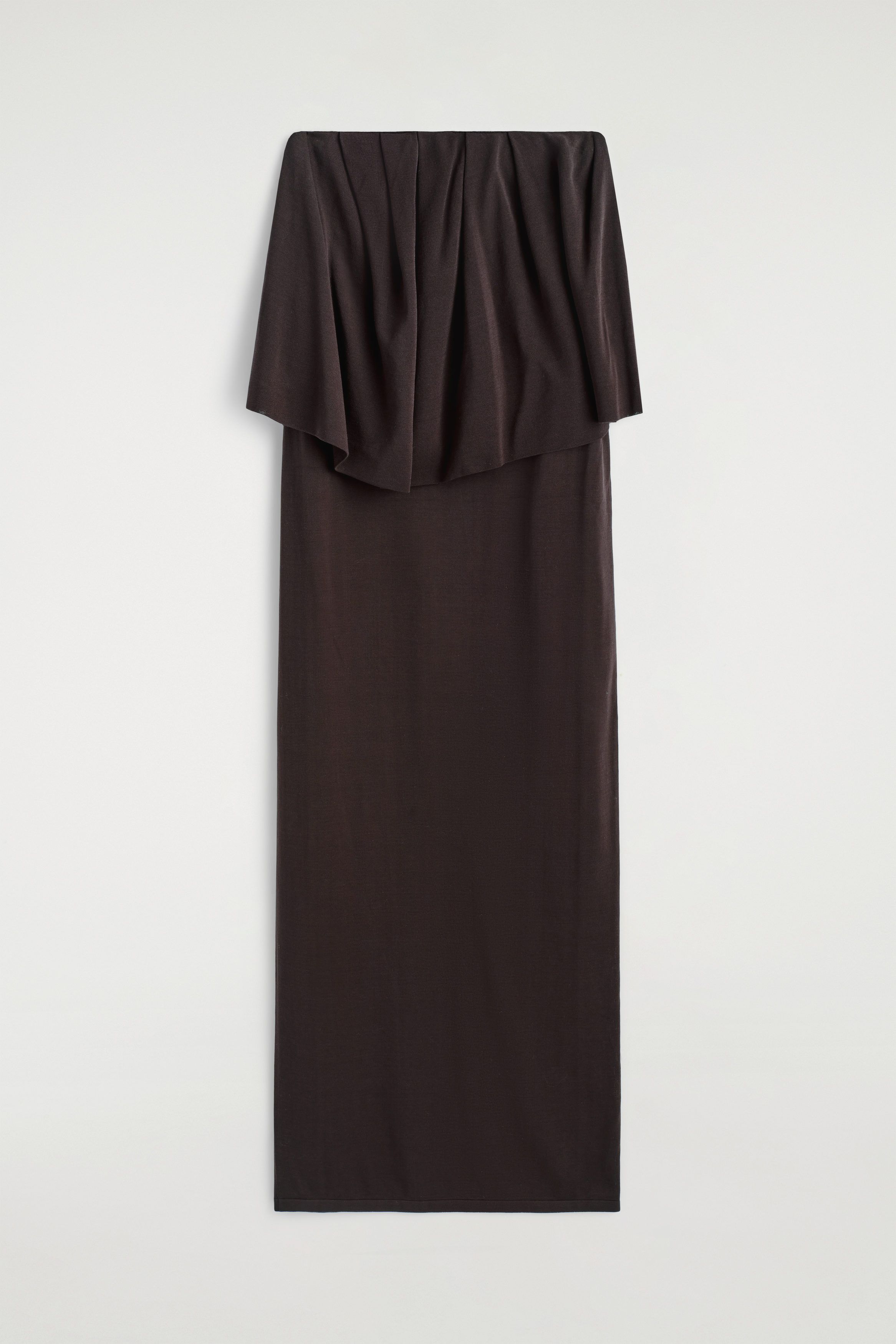 Layered Sheer-Knit Bandeau Maxi Dress