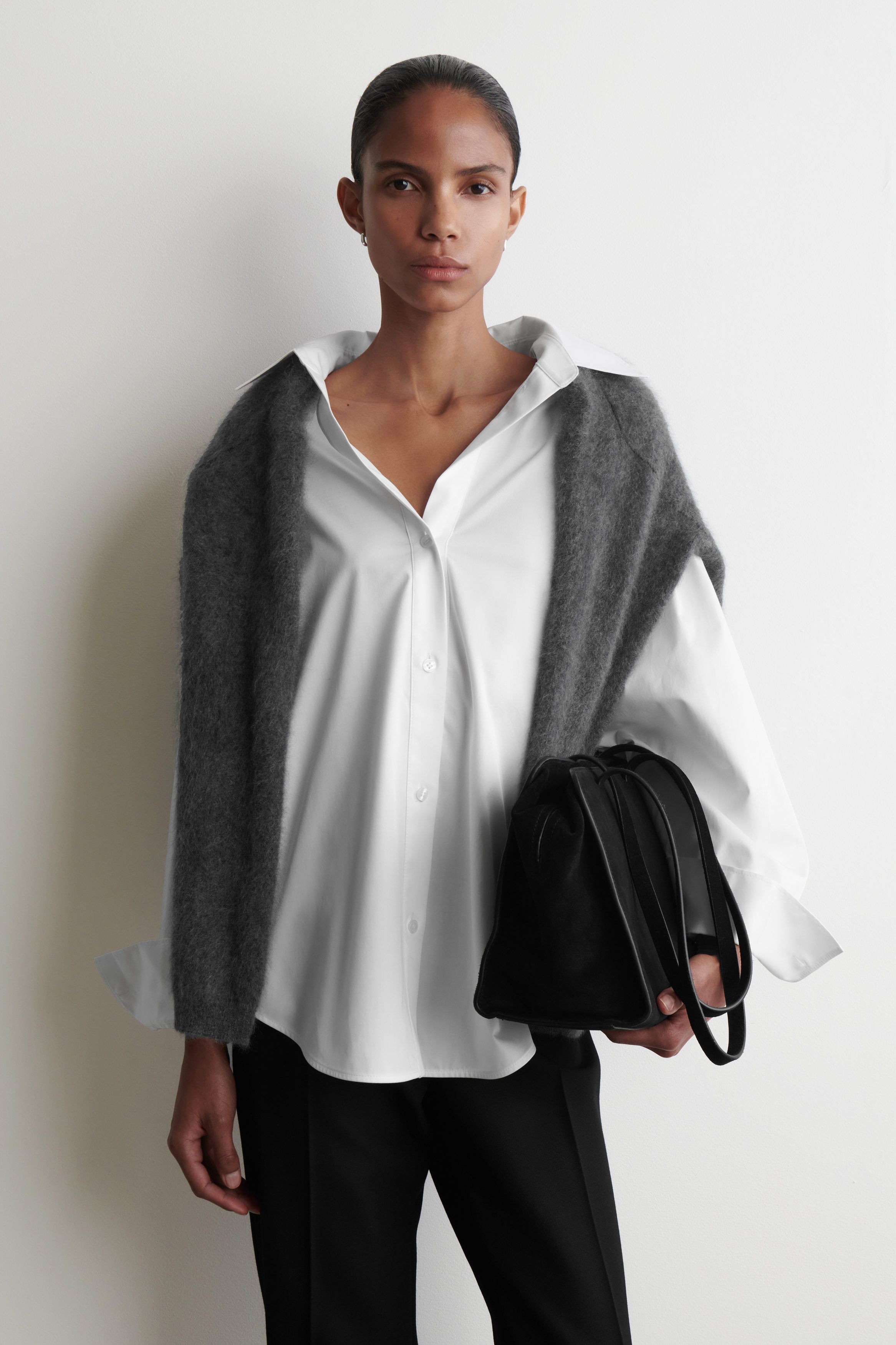 Open-Collar Cotton Shirt