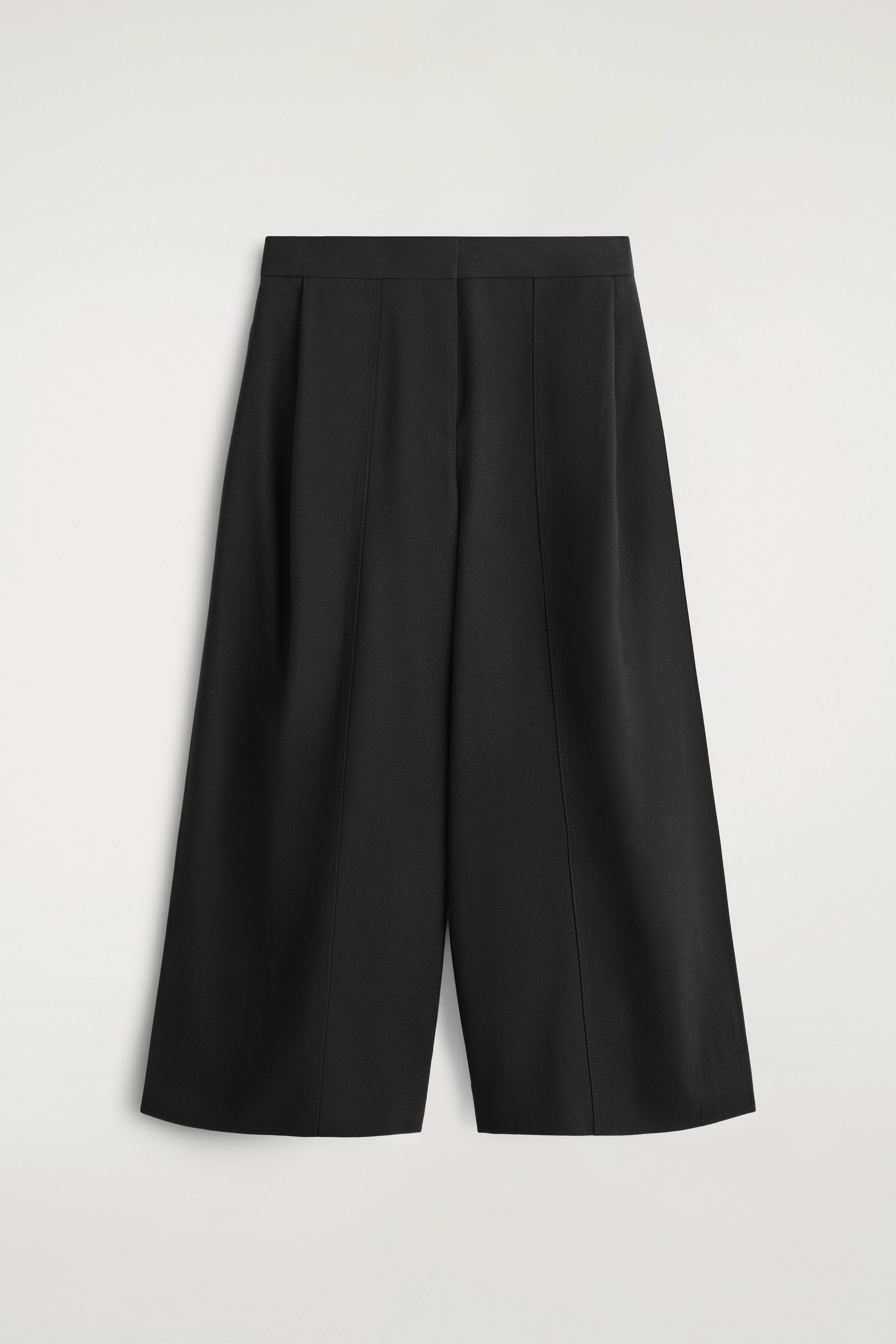 Pleated Merino Wool Blend Culottes