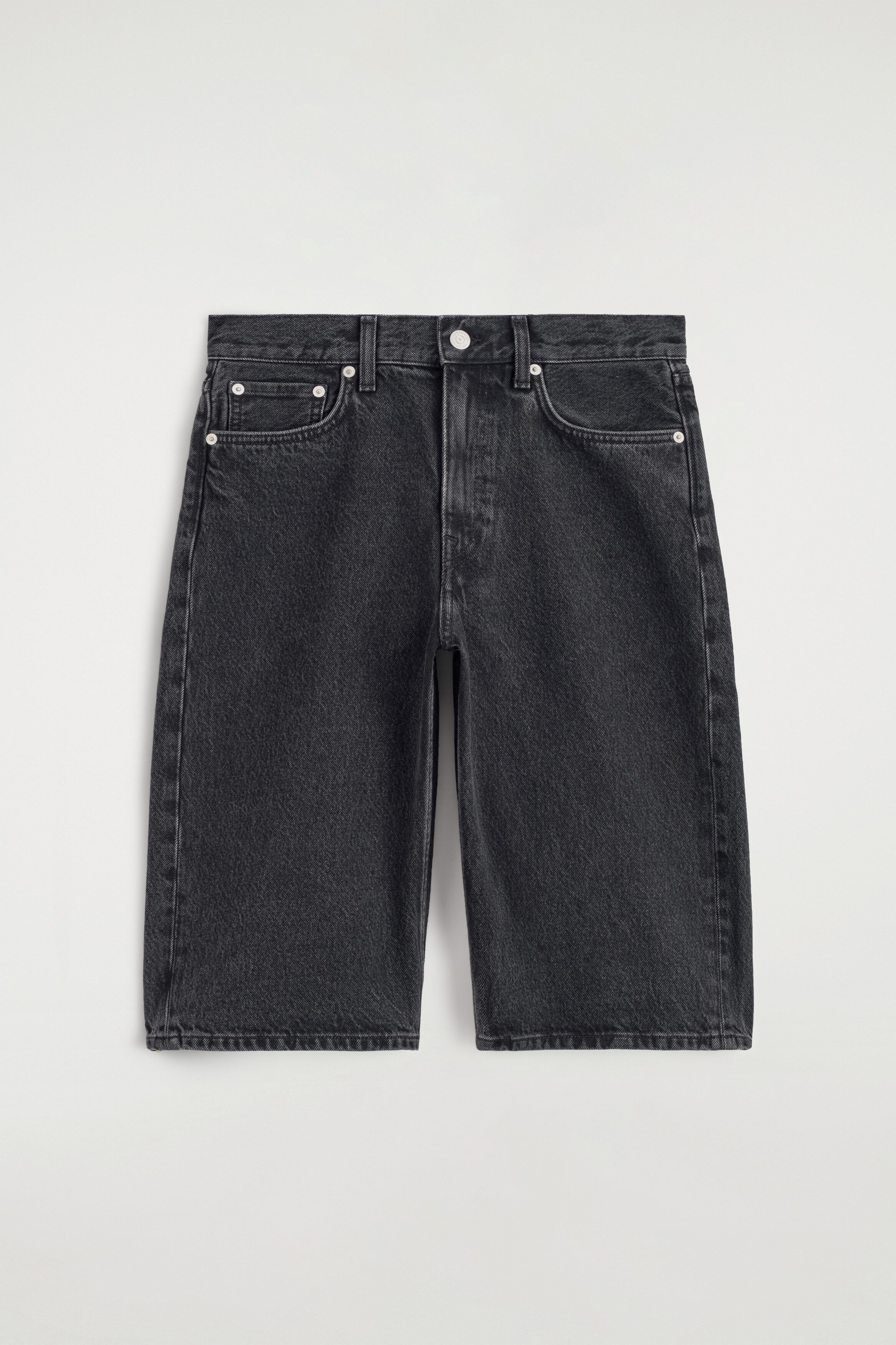 Chord Straight-Leg Denim Shorts