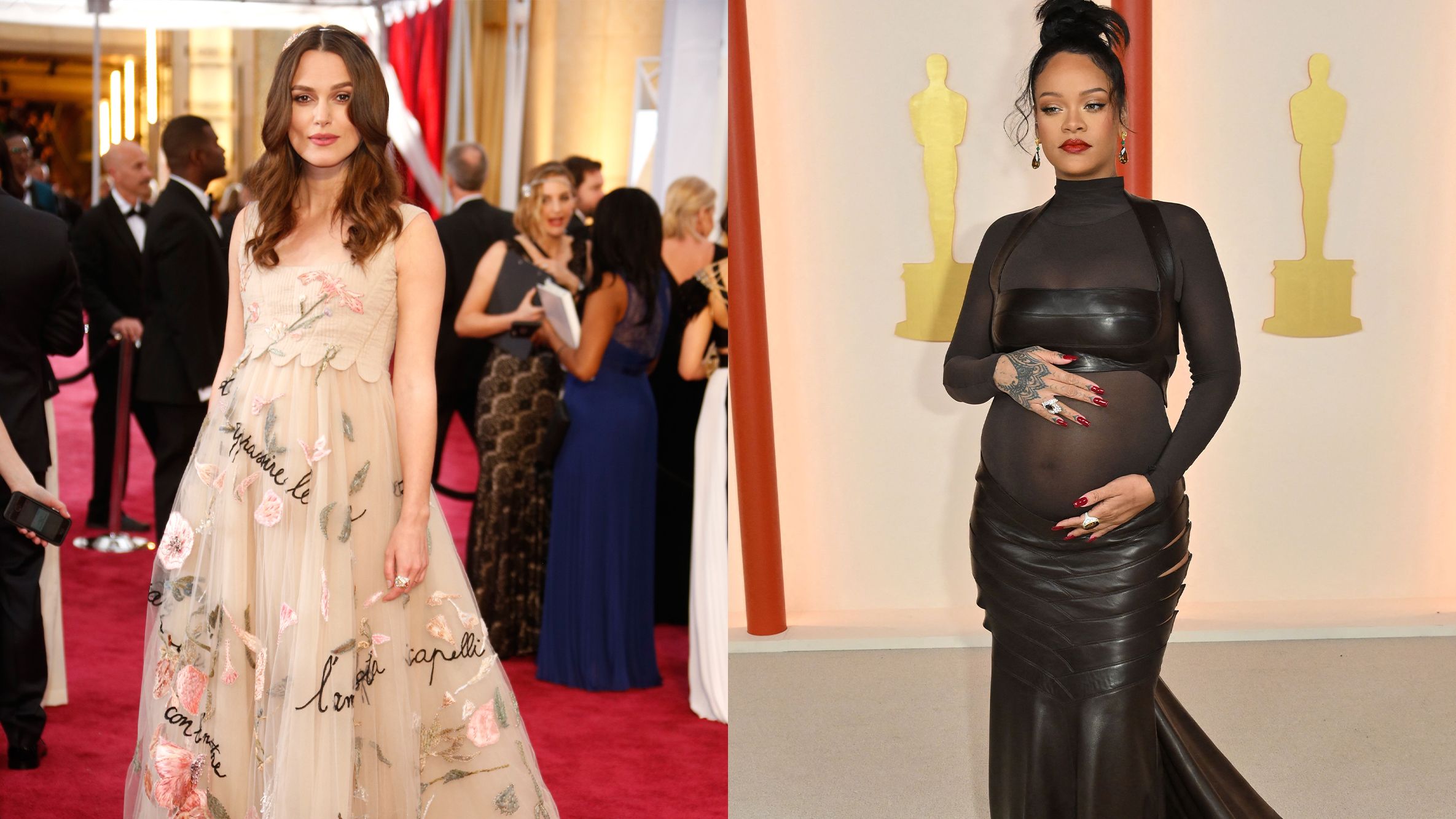 open lace back dress Karlie Kloss 2023 Cannes Film Festival Gold Maternity Red Carpet Dress