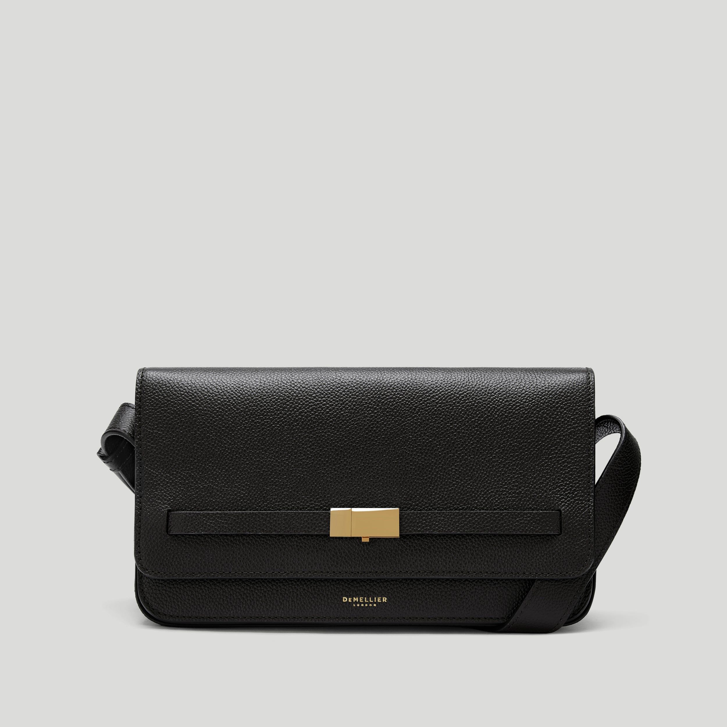 The New York Crossbody | Black Small Grain | Demellier