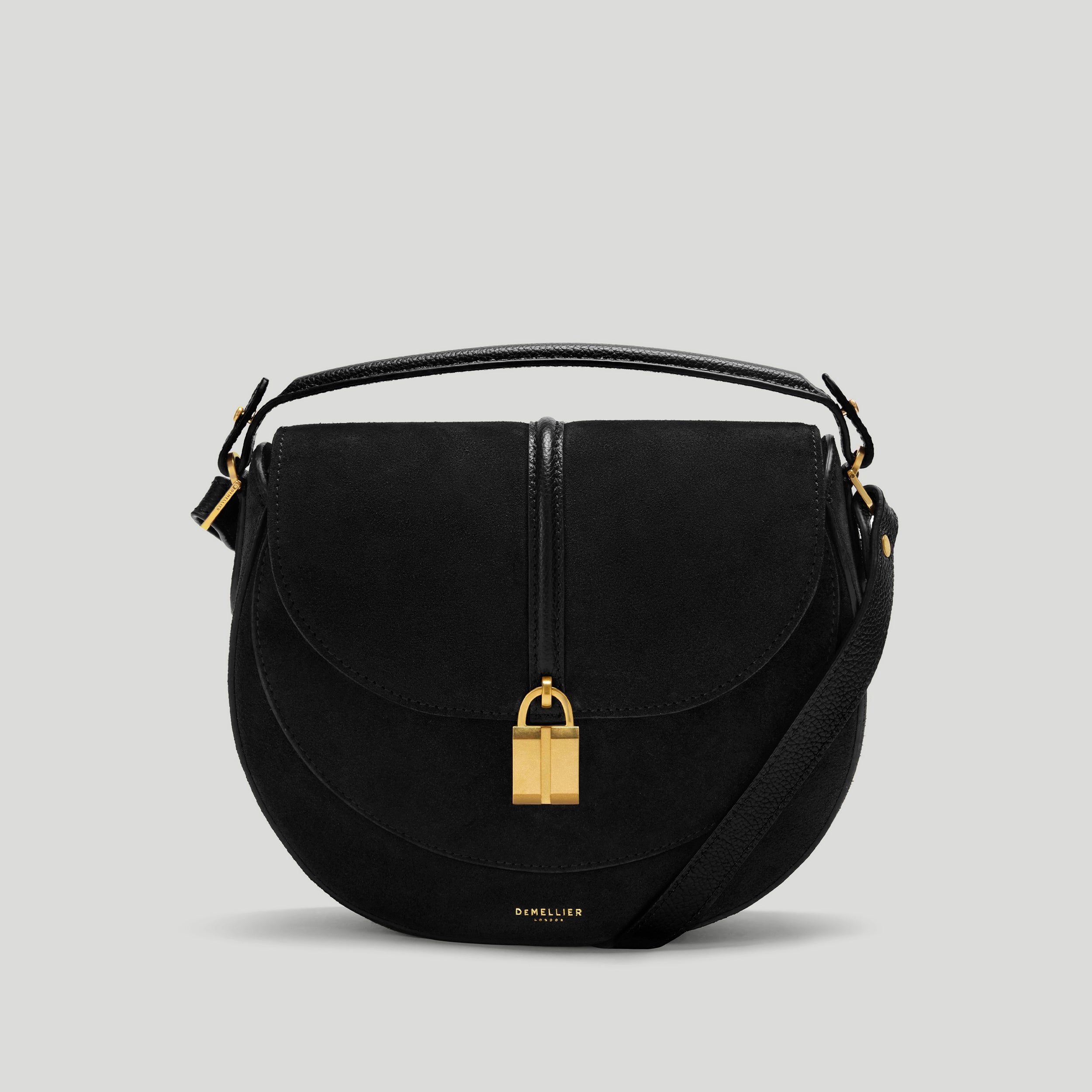 The Siena Saddle | Black Suede | Demellier