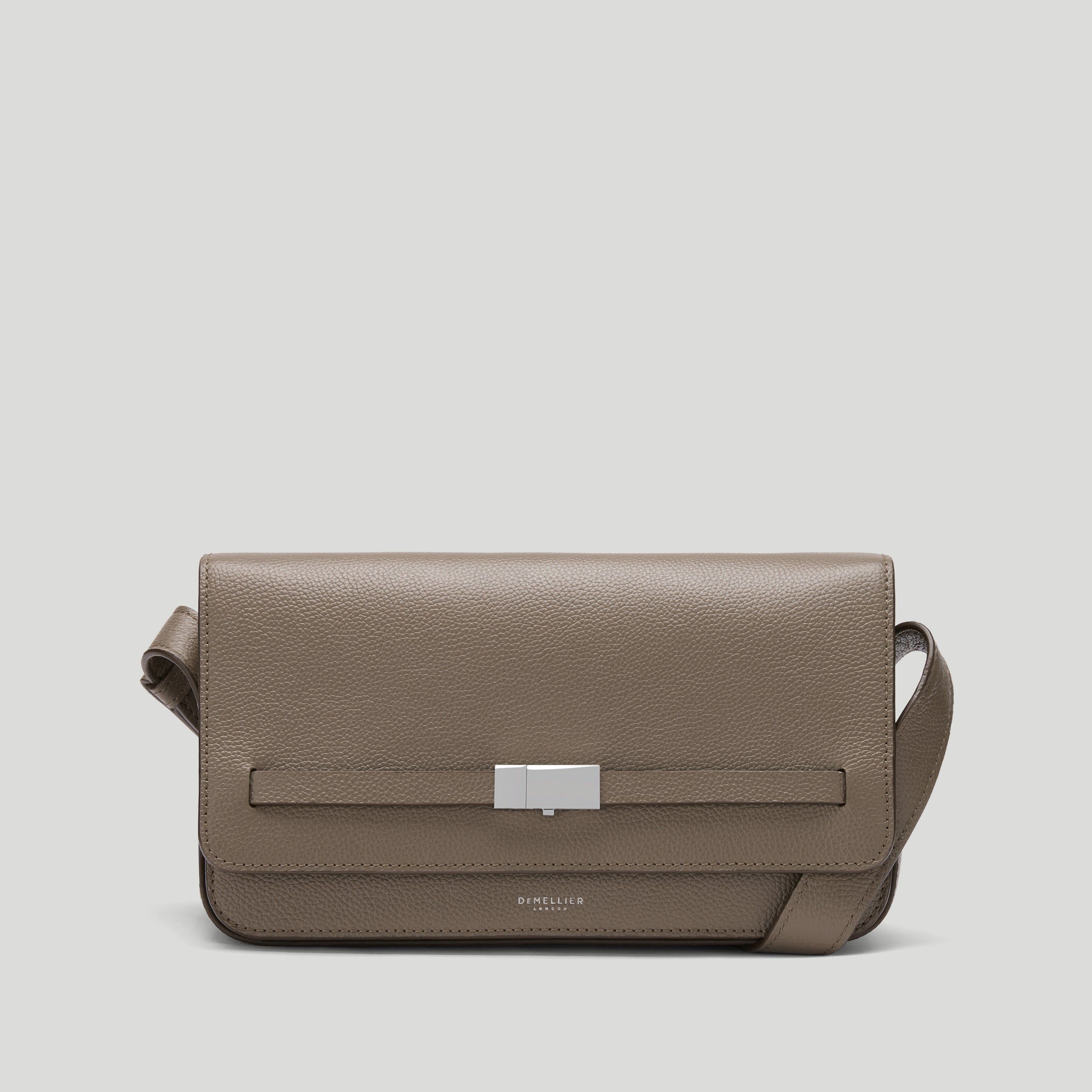 The New York Crossbody | Dark Taupe Small Grain | Demellier