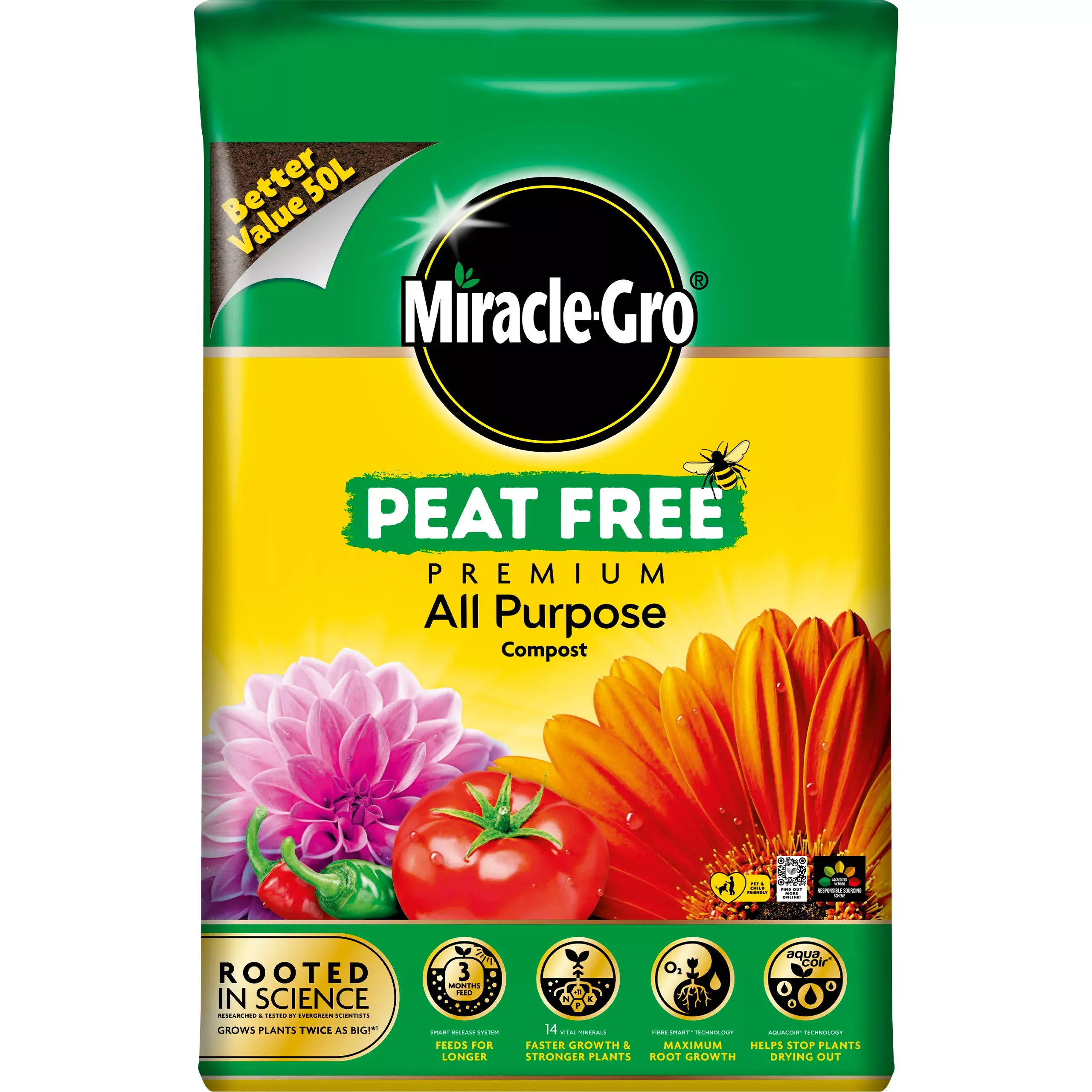 Miracle-Gro Peat-Free Multi-Purpose Compost 50l