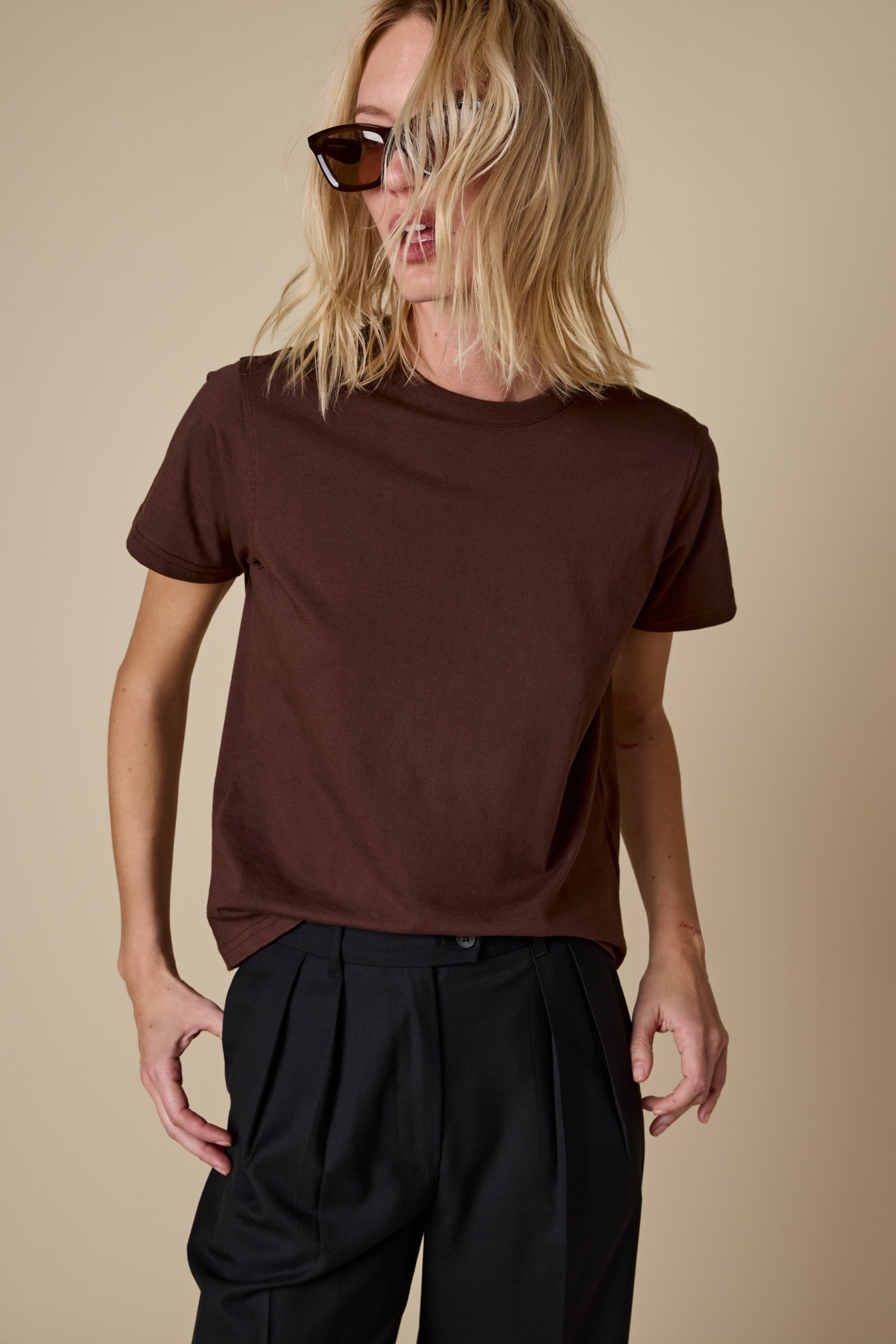 The Iconically Soft Perfect Tee in Chocolate