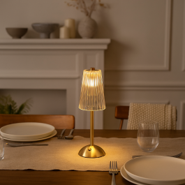 Gold and Clear Rechargeable Table Lamp