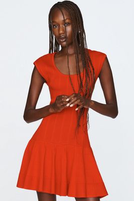 Beca Ribbed Sweater Fit &amp;amp; Flare Mini Dress by Maeve