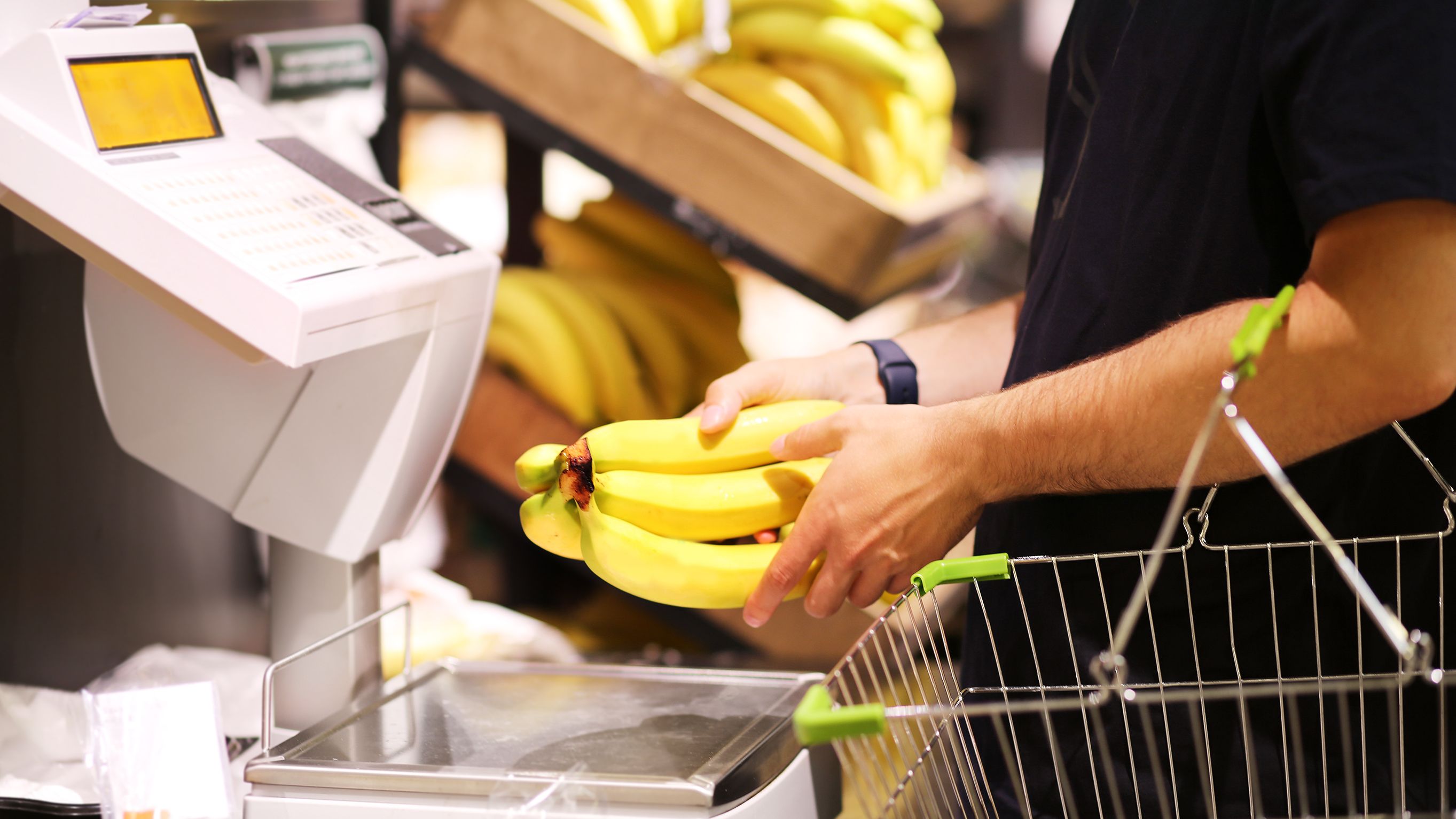 Buying bananas at the market