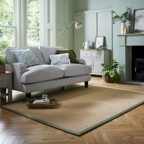 Herringbone Jute Border Rug