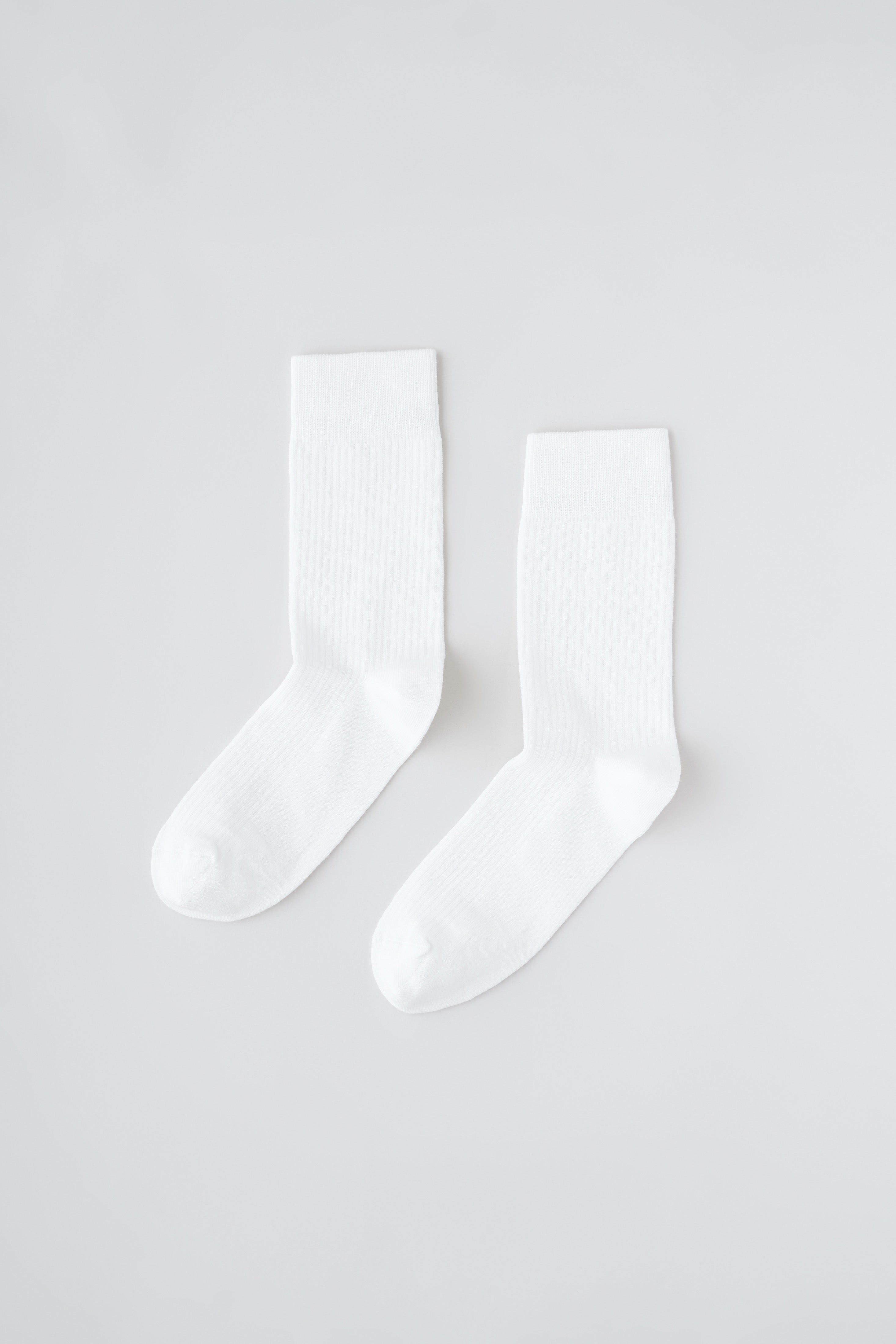 Rib Socks in White