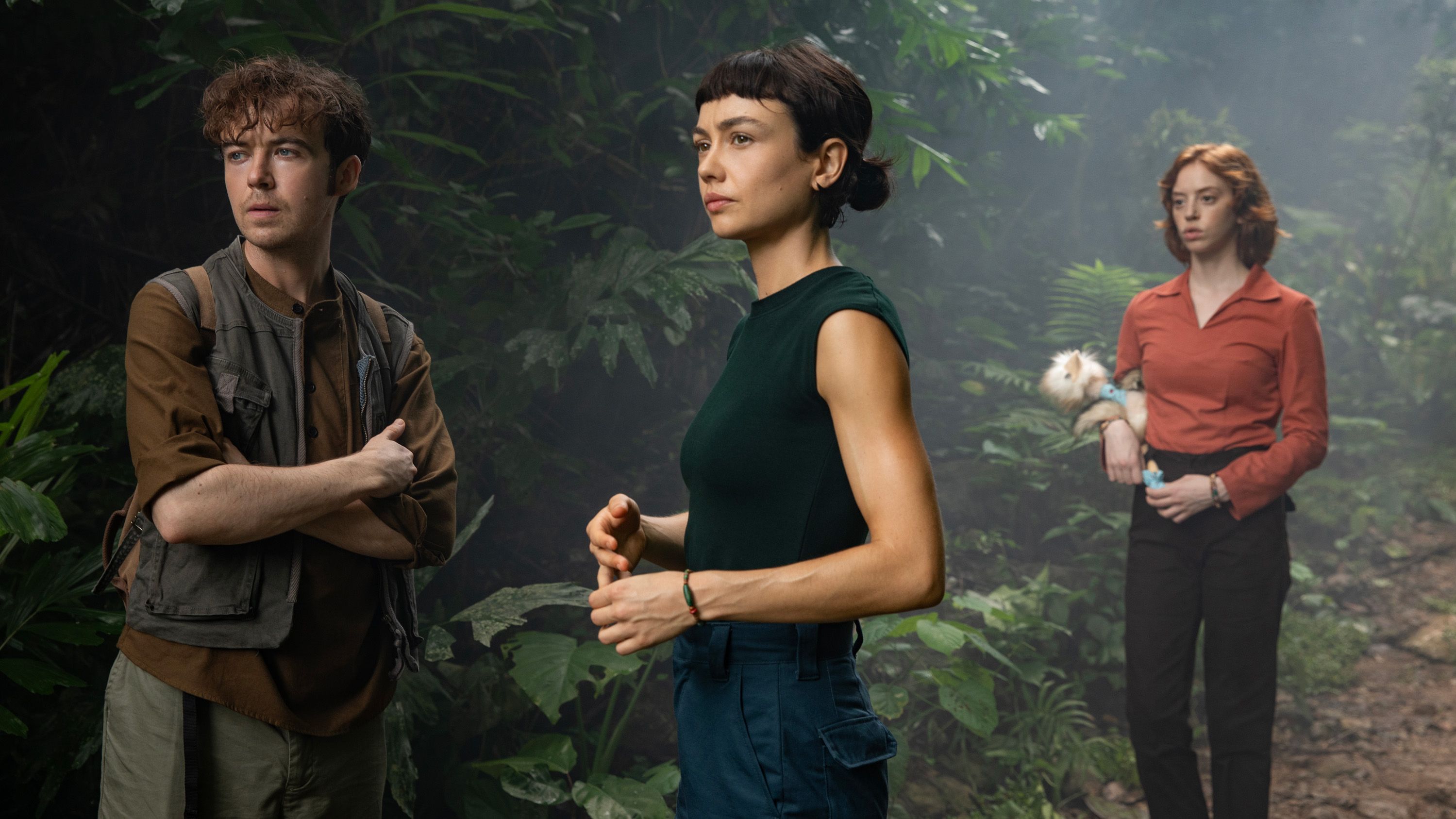 Hermit (Alex Lawther), Wendy (Sydney Chandler), and Nibs (Lily Newmark) in Alien: Earth episode 7.