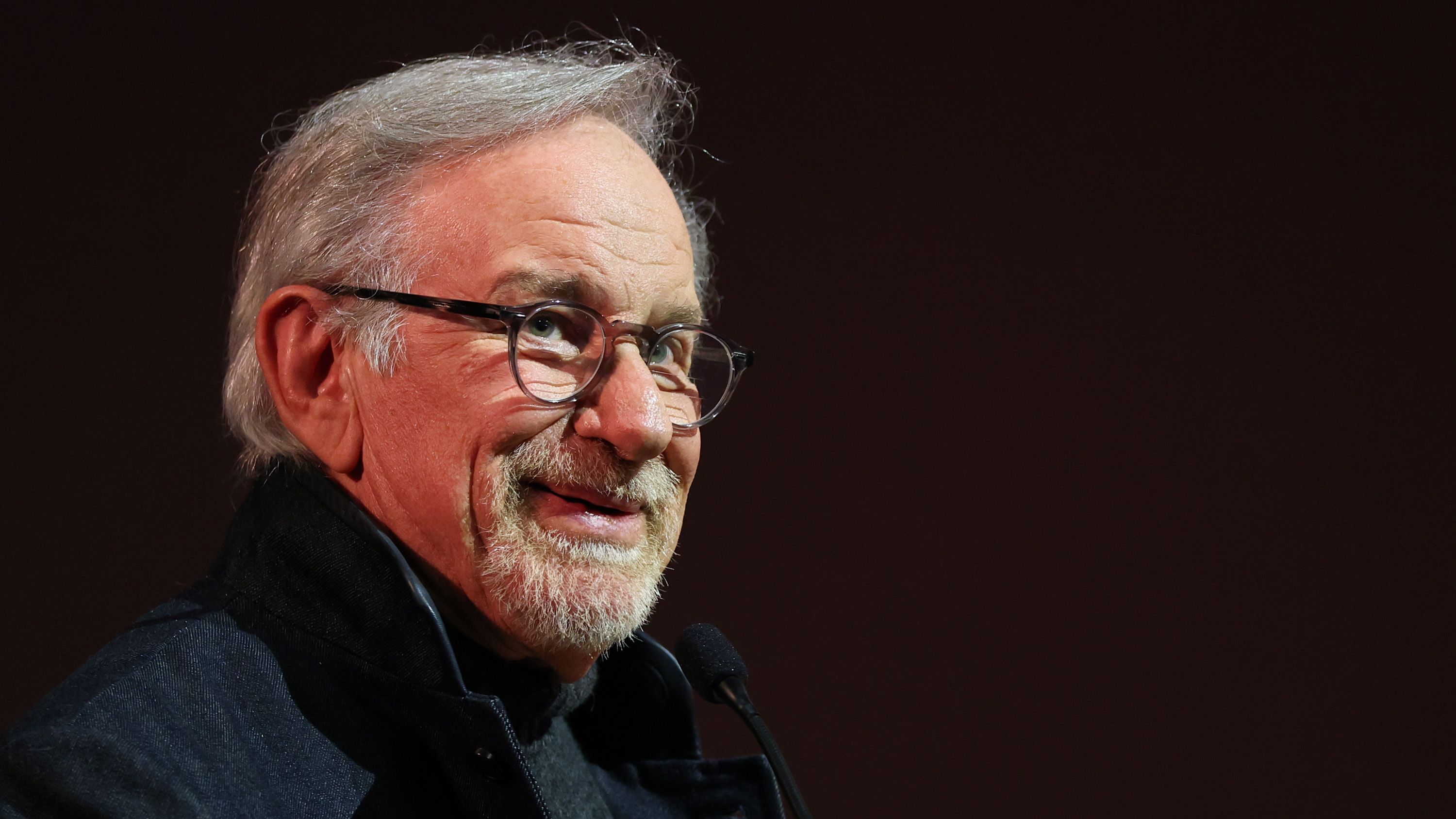 LOS ANGELES, CALIFORNIA - SEPTEMBER 10: Filmmaker Steven Spielberg speaks at the press preview of Jaws: The Exhibition at Academy Museum of Motion Pictures on September 10, 2025 in Los Angeles, California. (Photo by Monica Schipper/Getty Images)