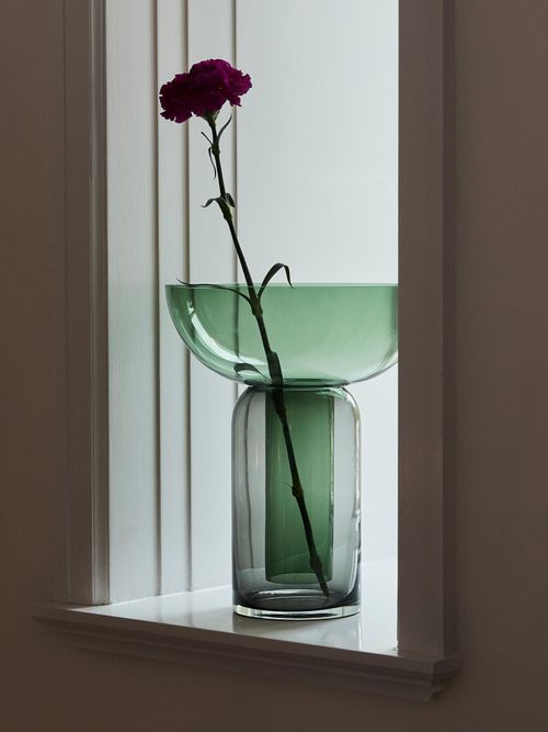 Mouth-Blown Glass Vase Torus, H 33 Cm
