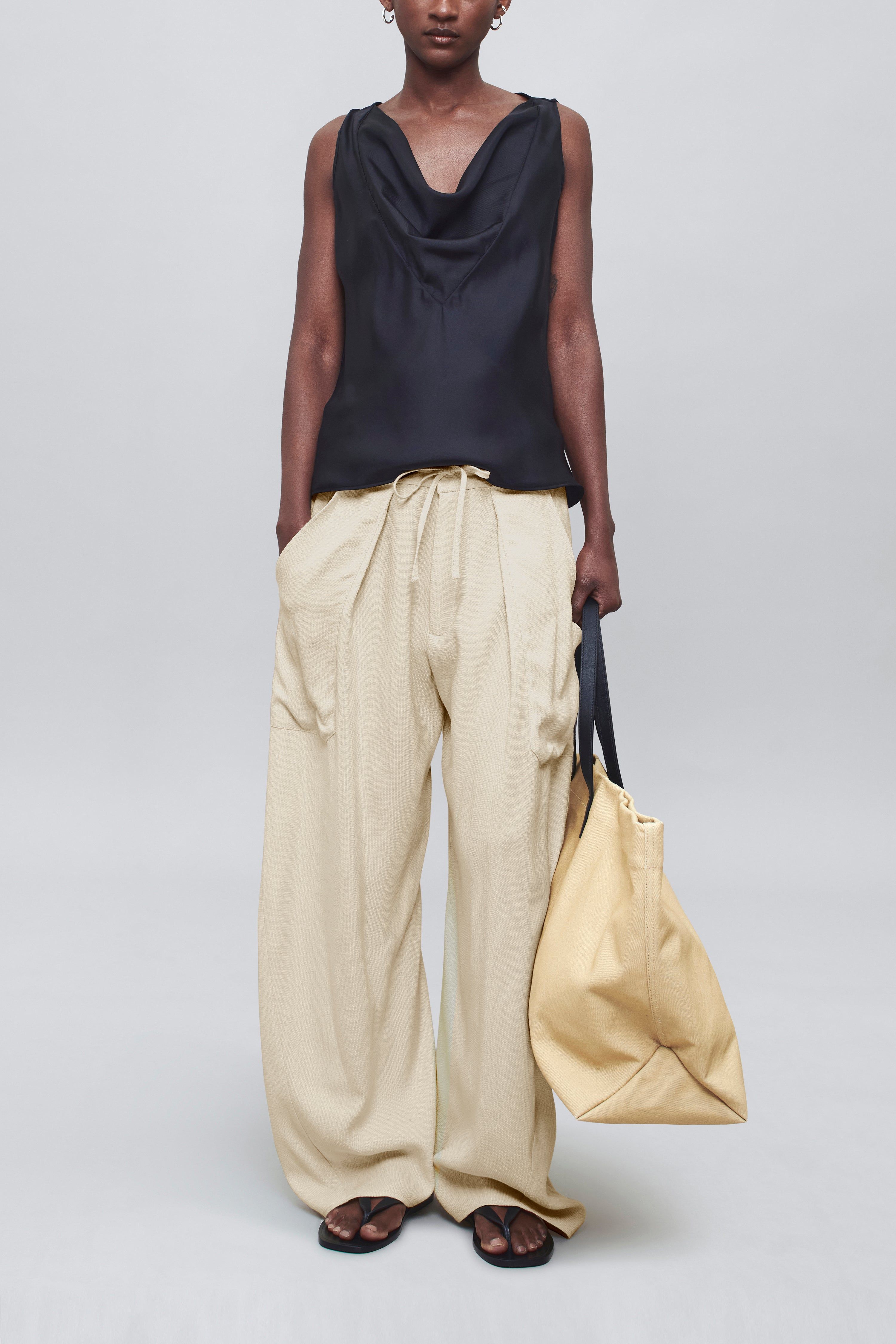 Clemence Pant in Waffle Weave
