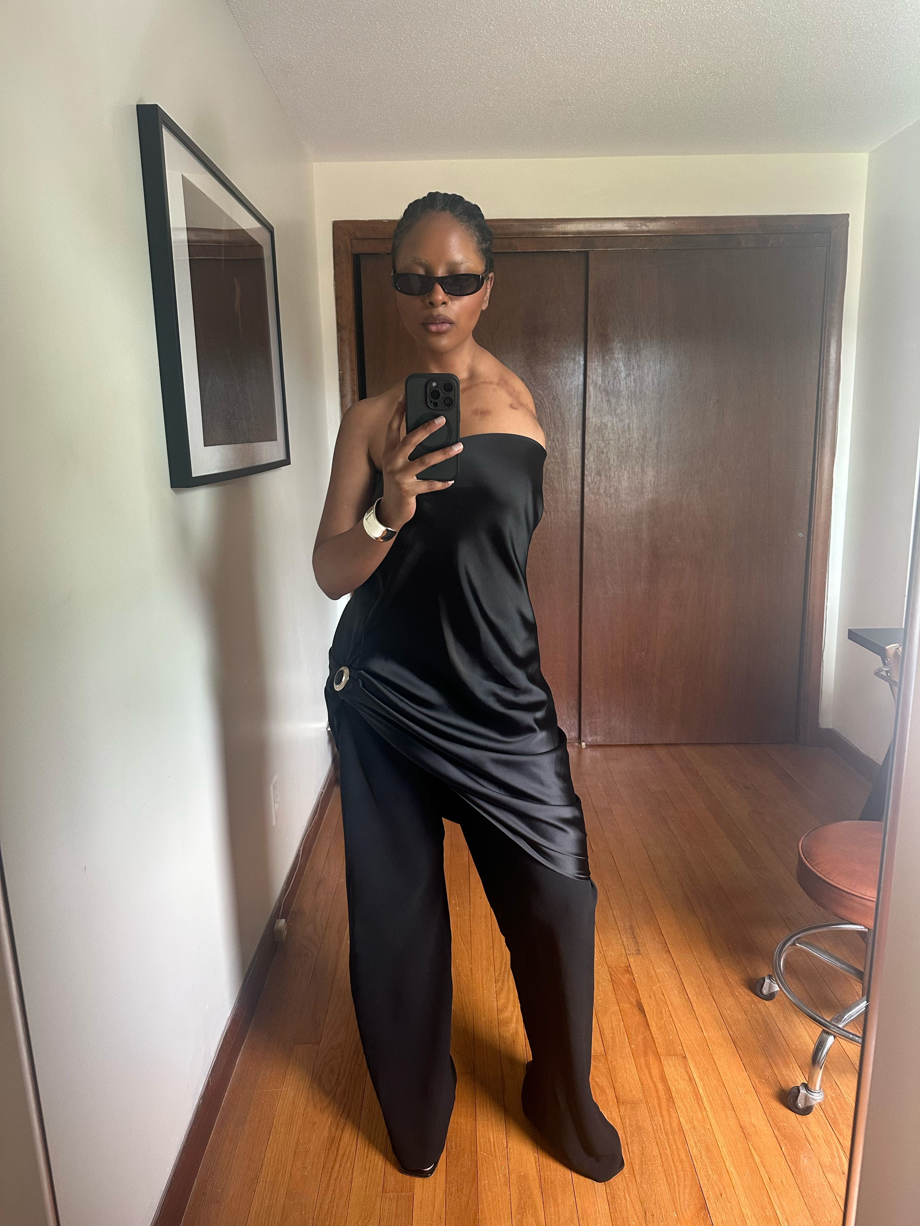 Maya Moore wearing an all black outfit