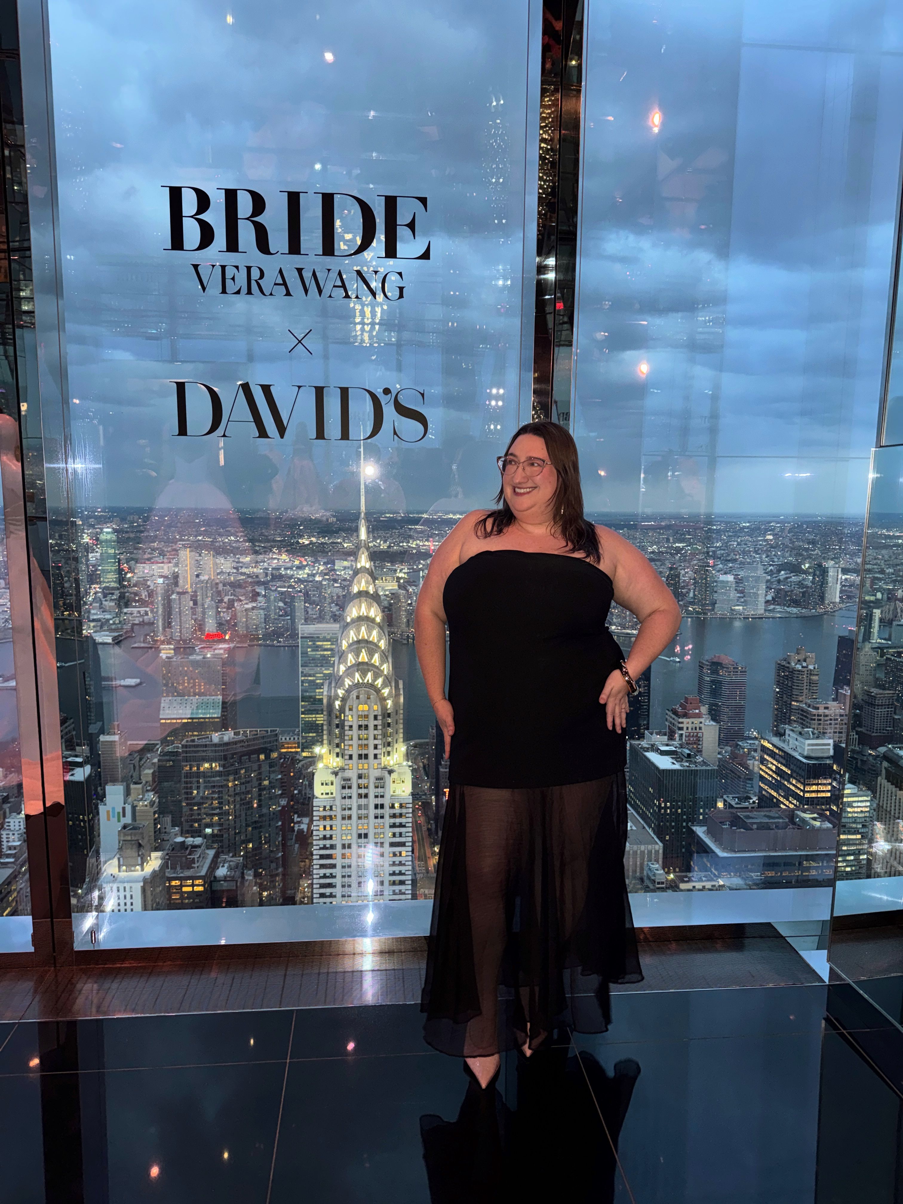 Sarah Chiwaya wears an evening dress with her Naturalizer heels