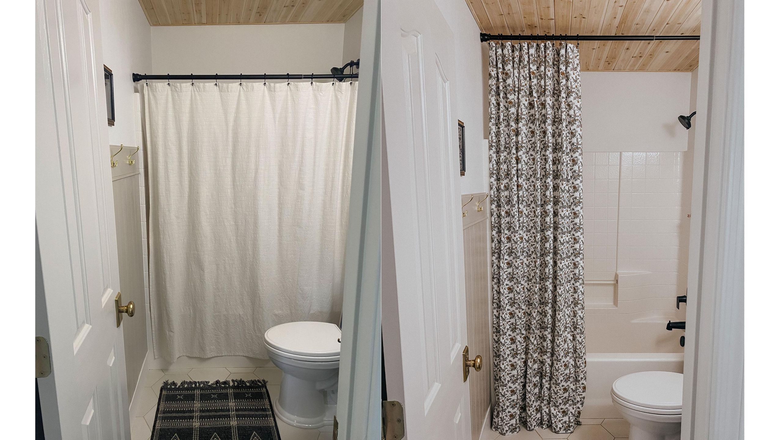 I DIYed a long shower curtain using a flat bed sheet | Real Homes, image size:2560x1440