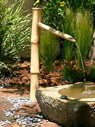 Bamboo Accents 36" Tall Outdoor Water Fountain With Pump, Easy Install in Pond or Garden, Handmade Smooth Natural Split-Resistant Bamboo