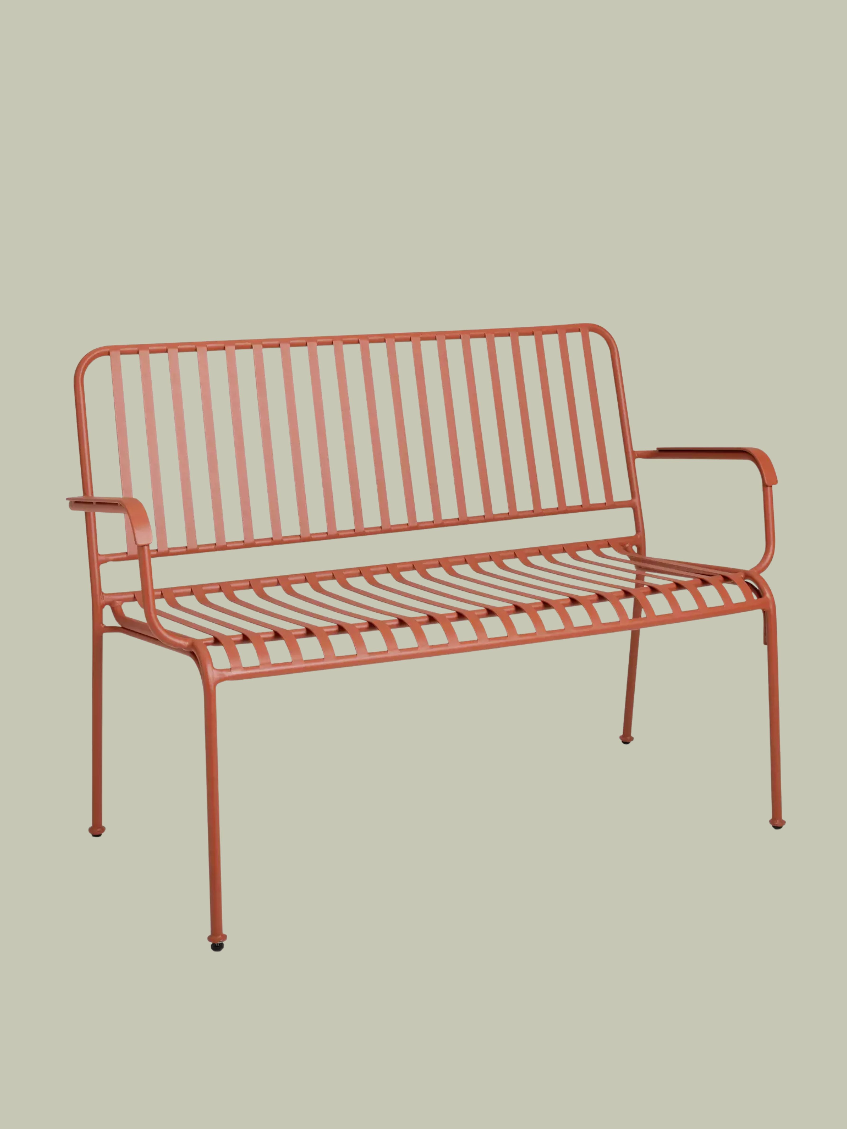 Habitat, Indu 2 Seater Metal Garden Bench - Red