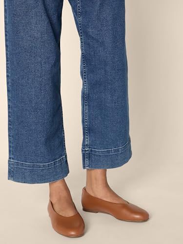 Amazon Essentials Women's Glove Ballet Flats, Tan Faux Leather, 8