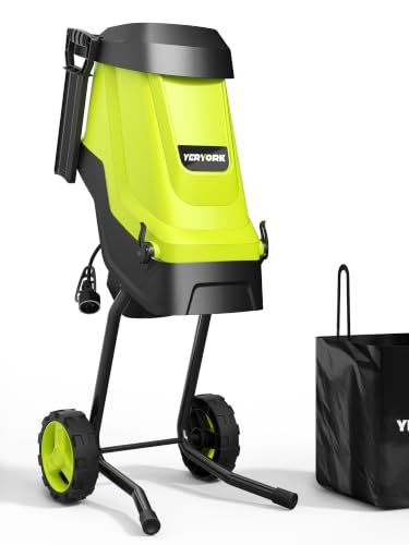 Electric Wood Chipper, Max 1.8" Cutting Capacity 