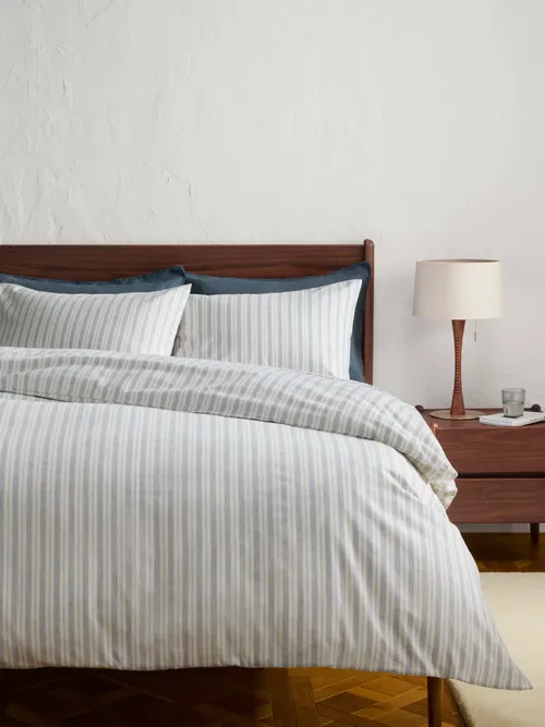 Ottawa Pure Brushed Cotton Stripe Bedding, Blue