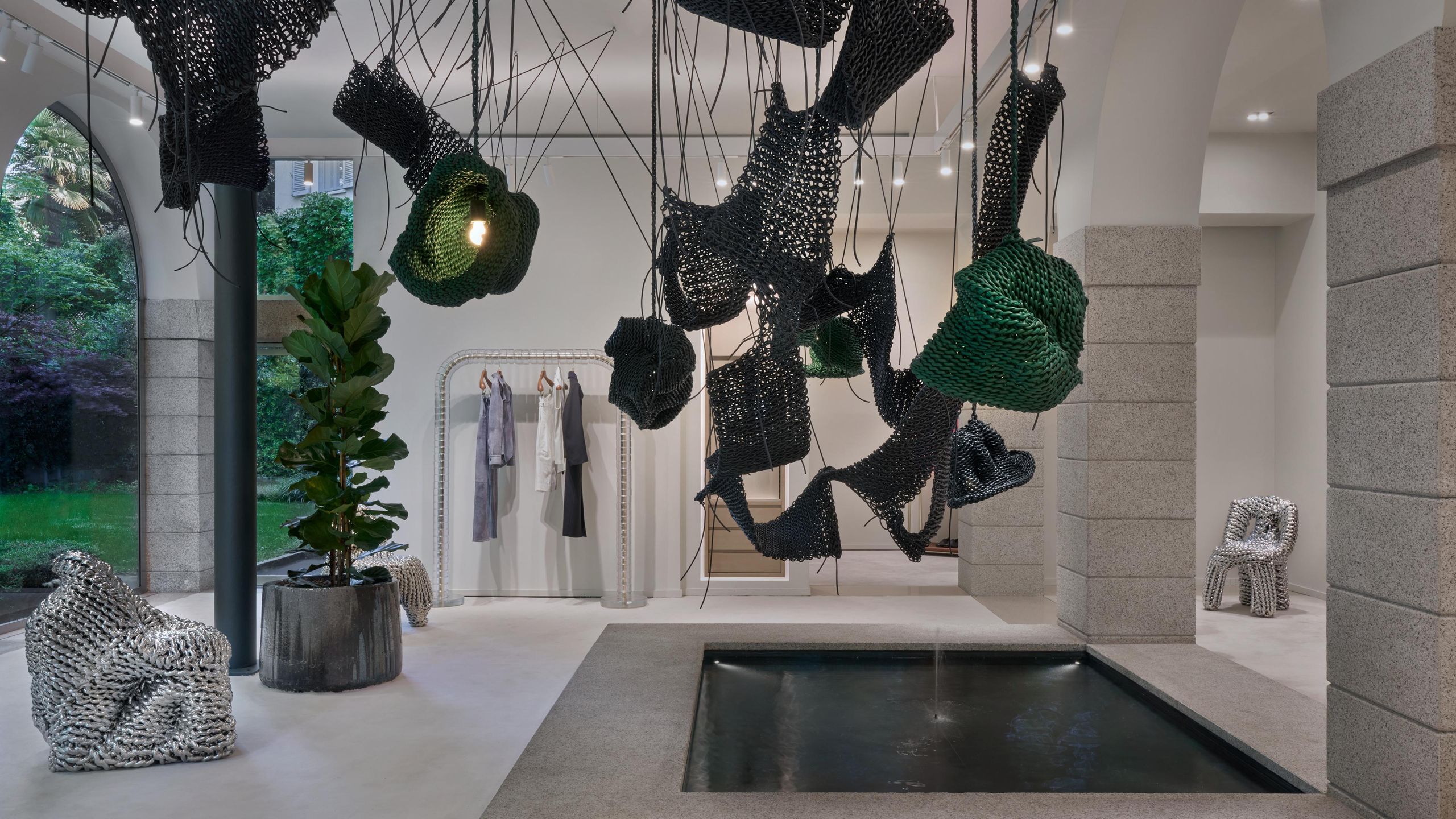 See Kwangho Lee's woven installation at Bottega Veneta Milan