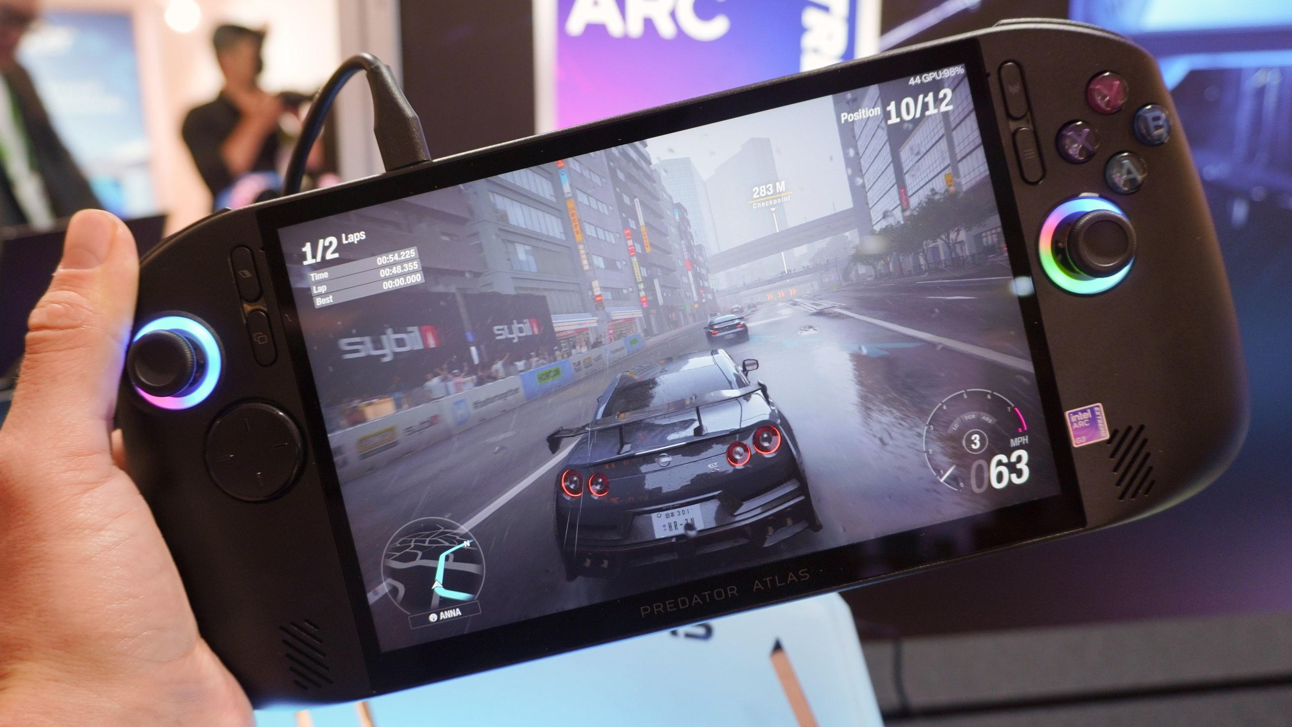 I tested the Acer Predator Atlas 8, and played a game Intel told